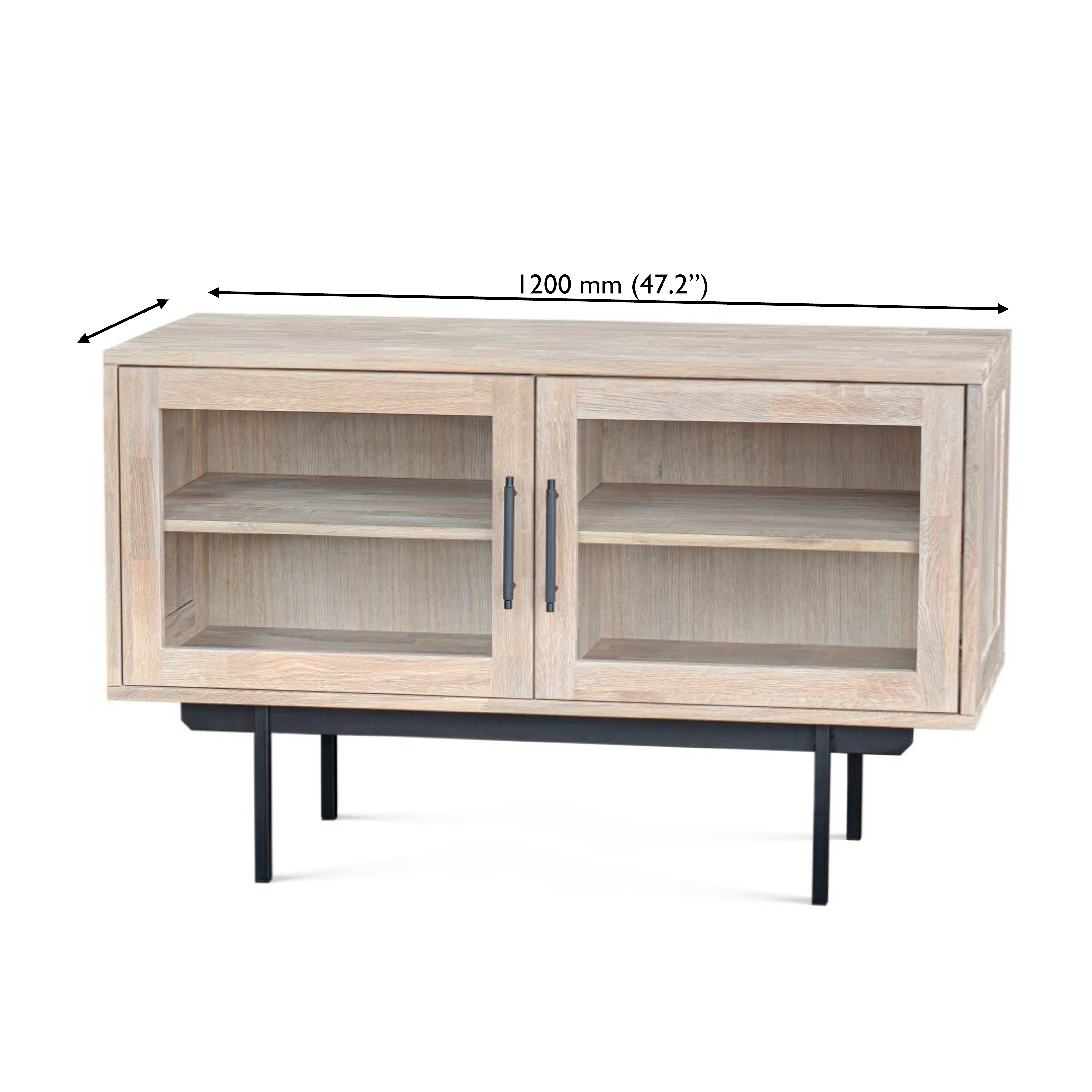 Credenza corta Biwa con ante in vetro