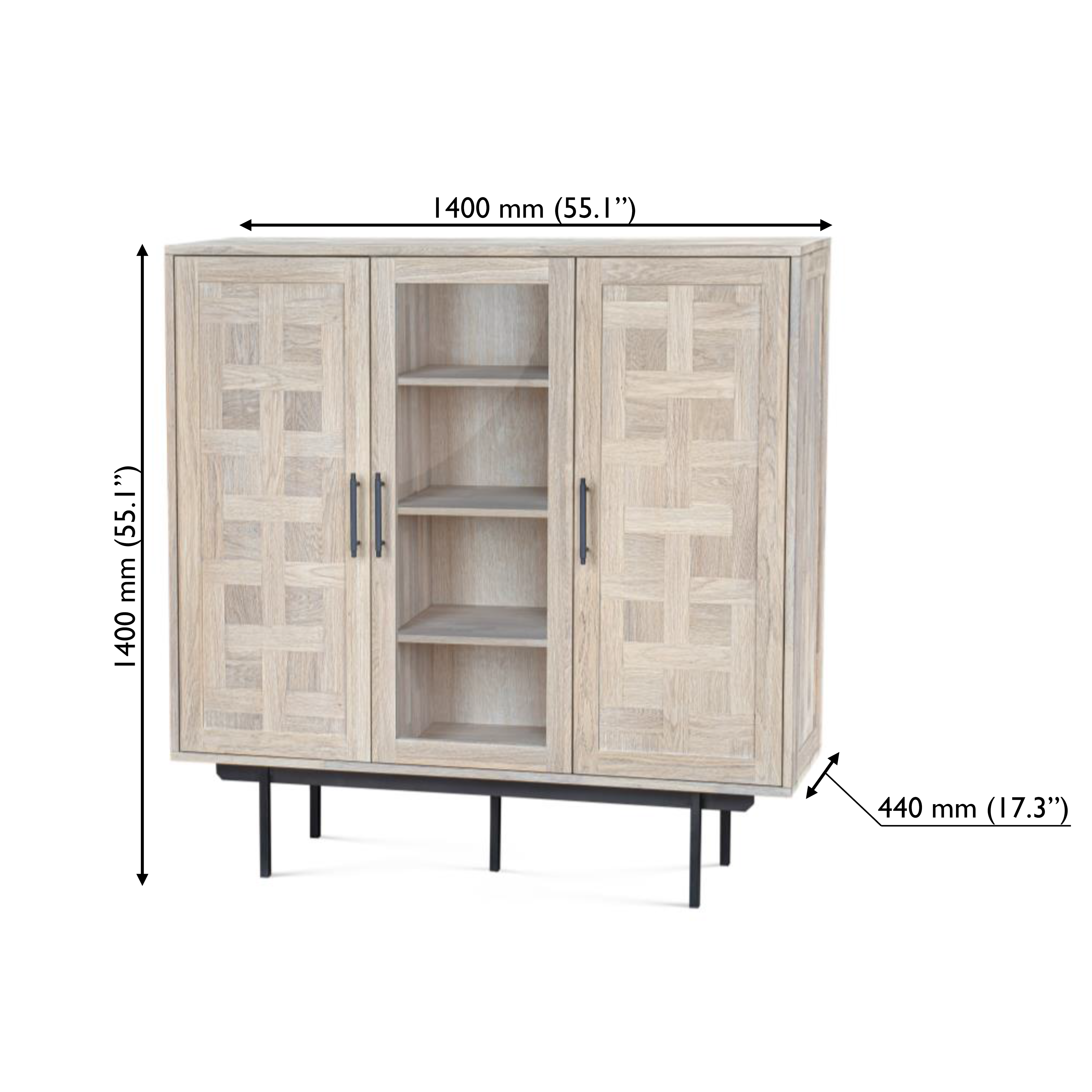 Credenza Biwa con ante decorate