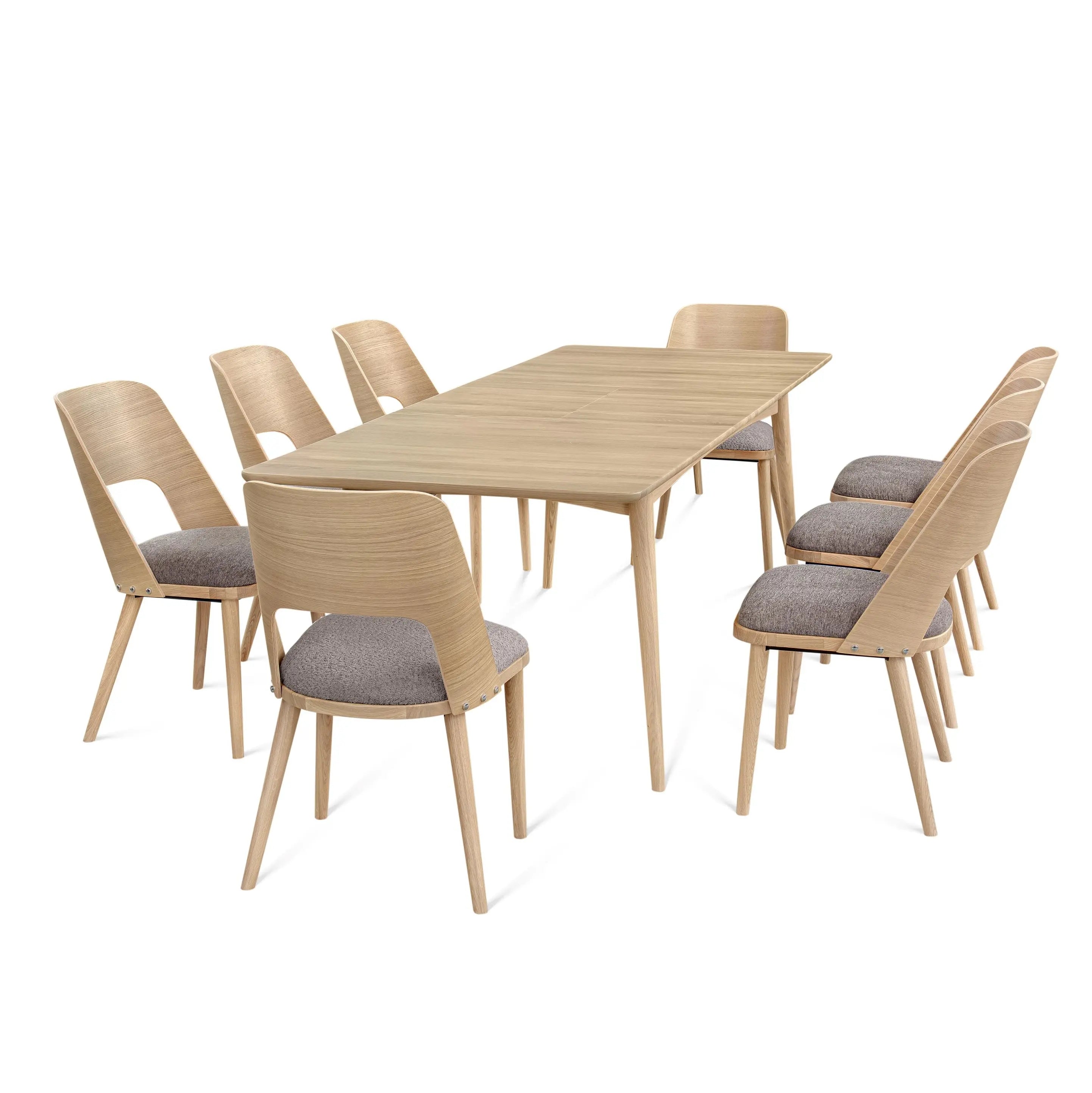Veneto Italia Tables Kiruna Dining table with Middle Extension & 8 Chairs