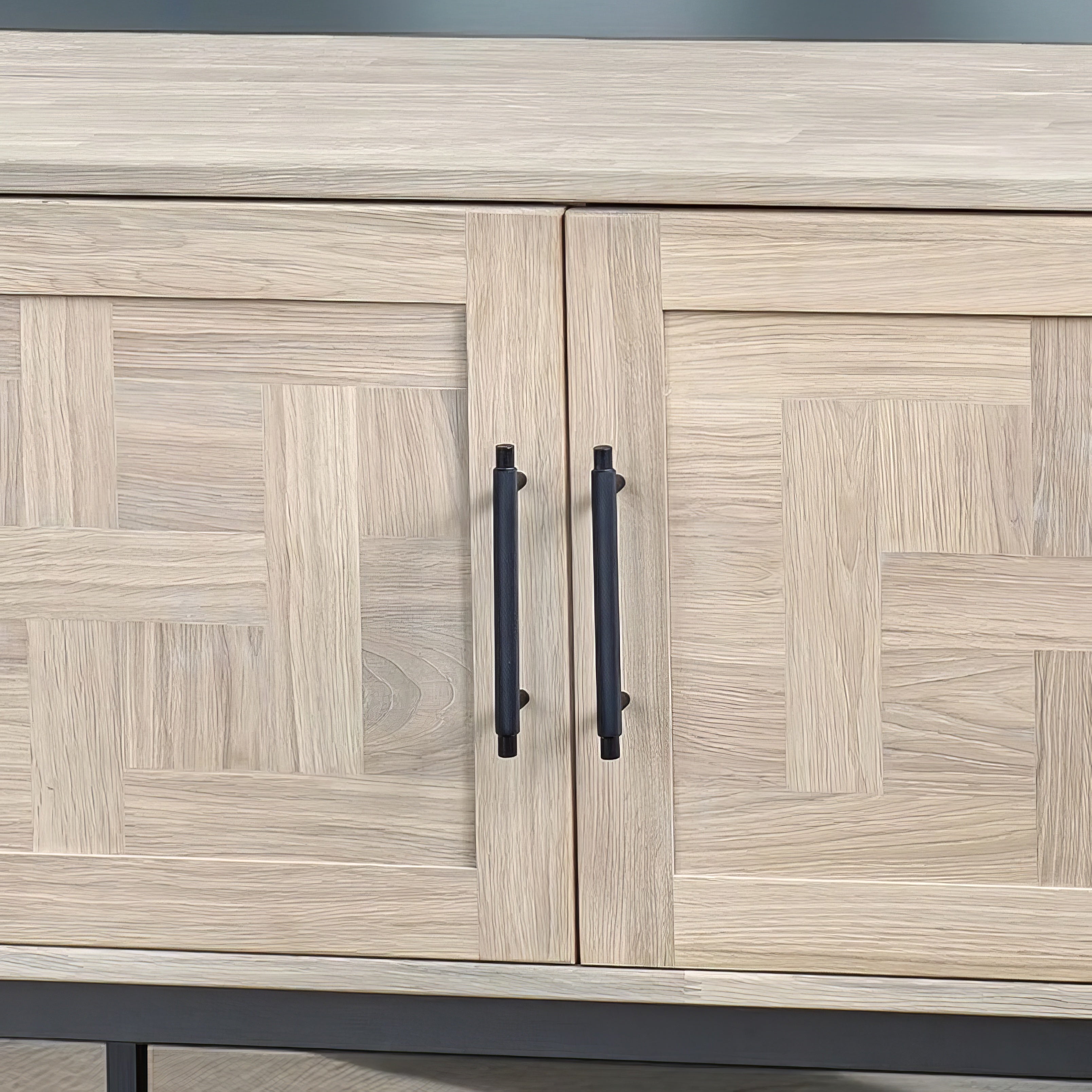 Biwa Short Sideboard with Patterned Doors