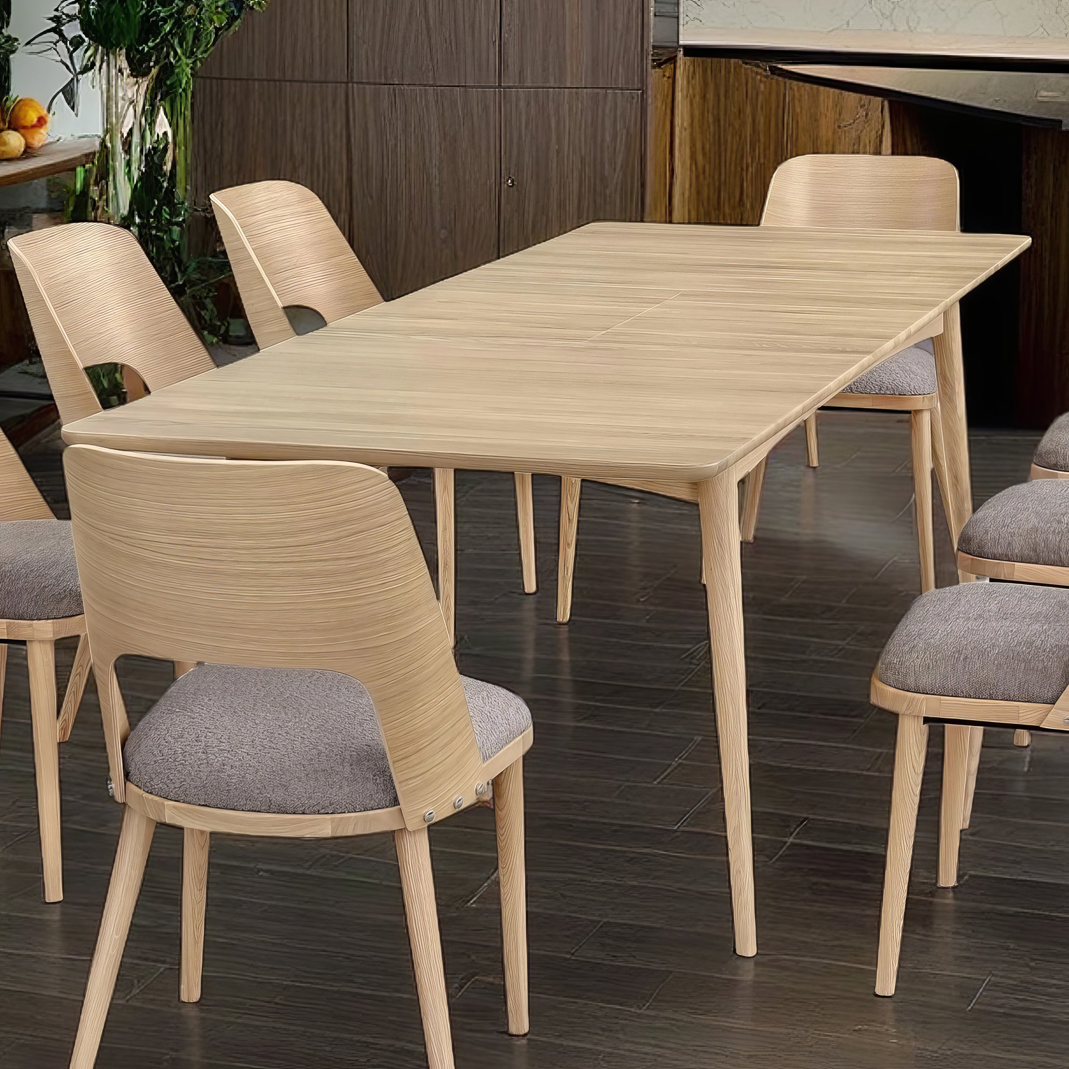 Eclectica Dining table with Middle Extension & 8 Chairs