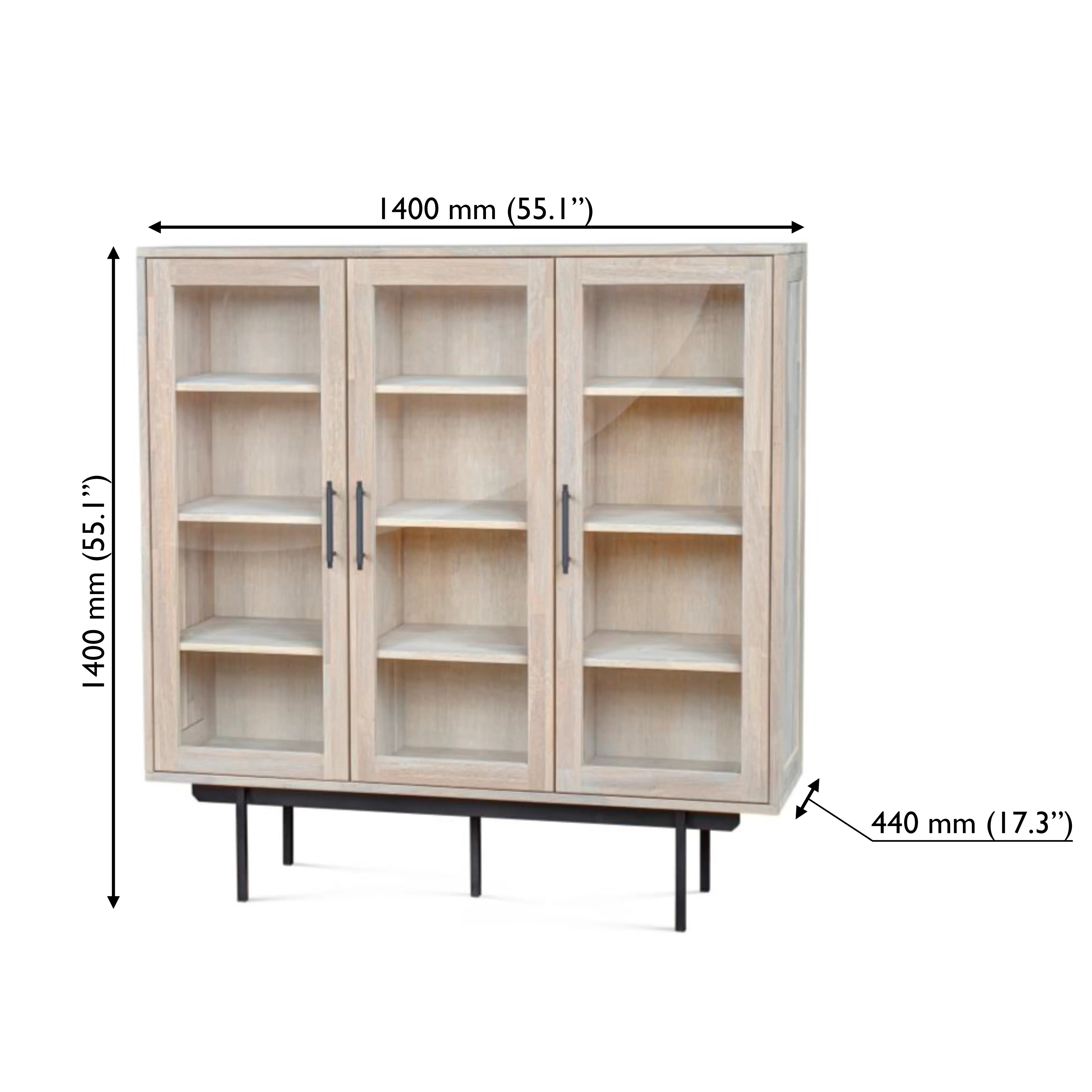 Veneto Italia Cabinets Biwa Highboard with Glass Doors