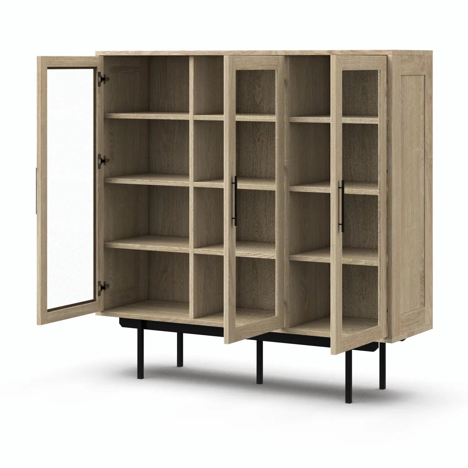 Veneto Italia Cabinets Biwa Highboard with Glass Doors