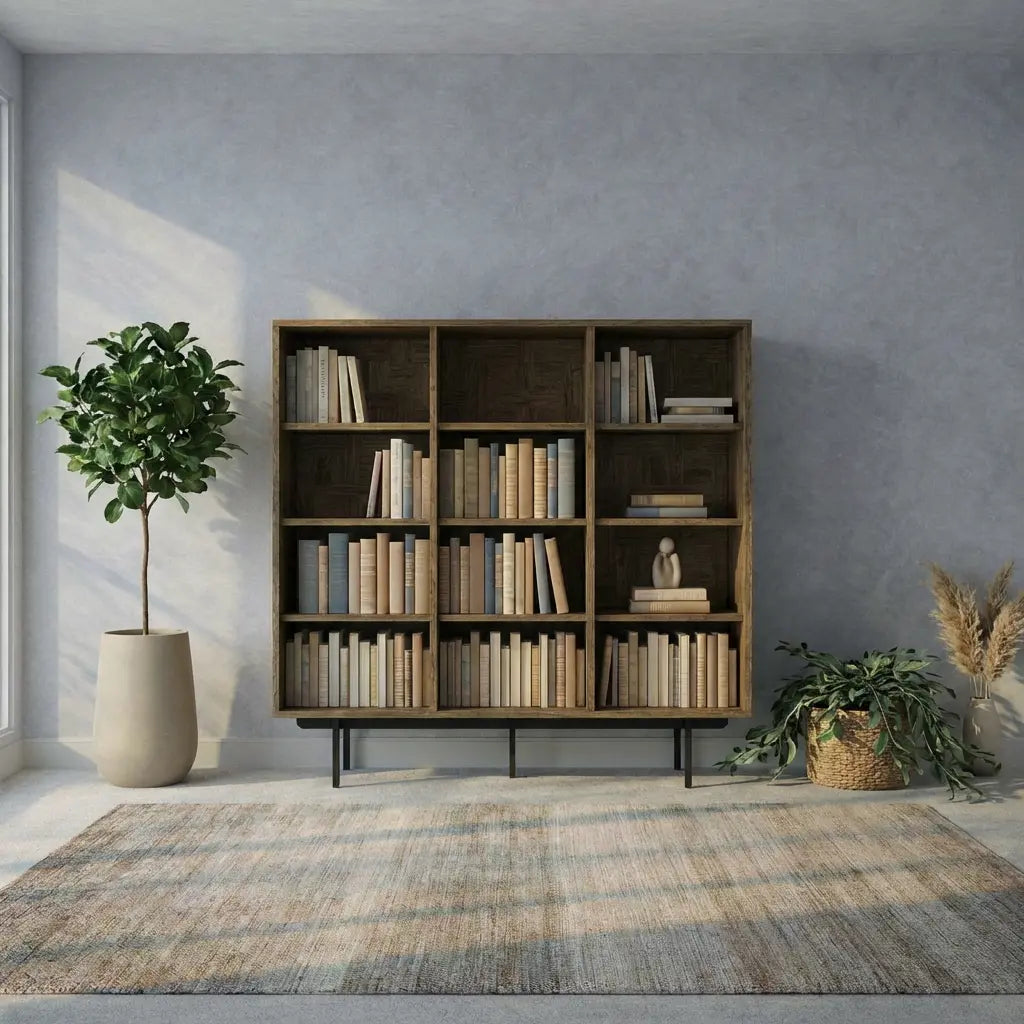 Veneto Italia Cabinets Biwa Oak Bookcase Minimalist Open Storage