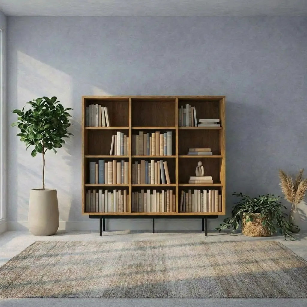Veneto Italia Cabinets Biwa Oak Bookcase Minimalist Open Storage