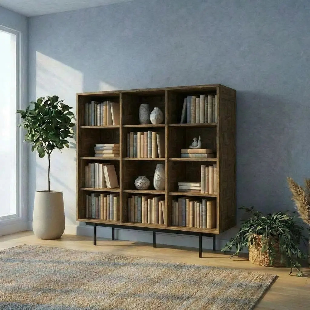 Veneto Italia Cabinets Biwa Oak Bookcase Minimalist Open Storage