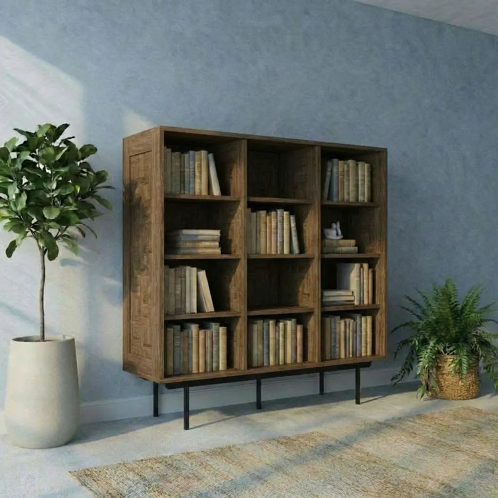 Veneto Italia Cabinets Biwa Oak Bookcase Minimalist Open Storage