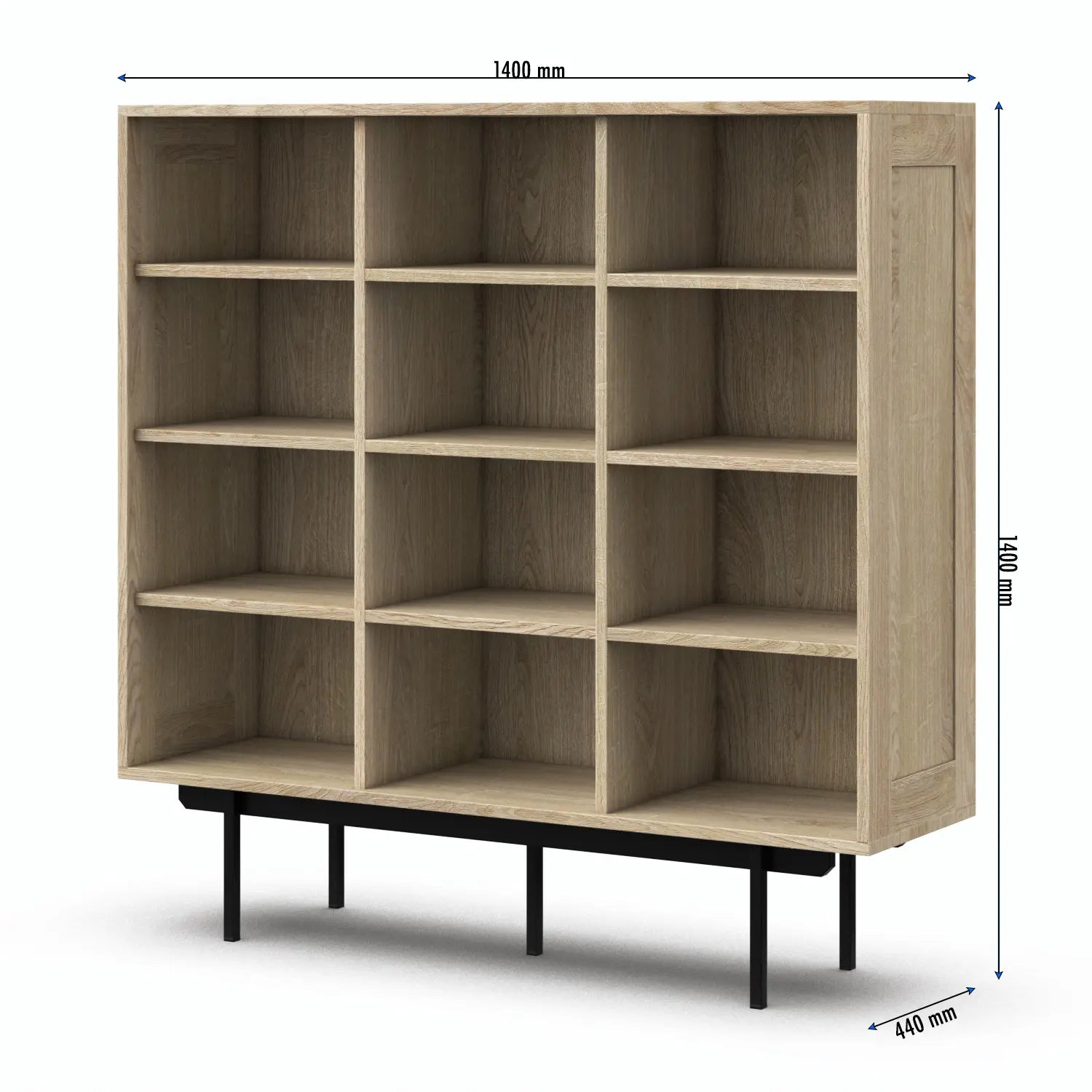 Veneto Italia Cabinets Biwa Oak Bookcase Minimalist Open Storage
