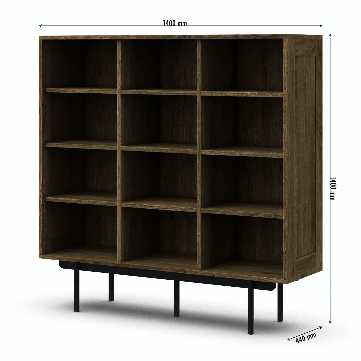 Veneto Italia Cabinets Biwa Oak Bookcase Minimalist Open Storage