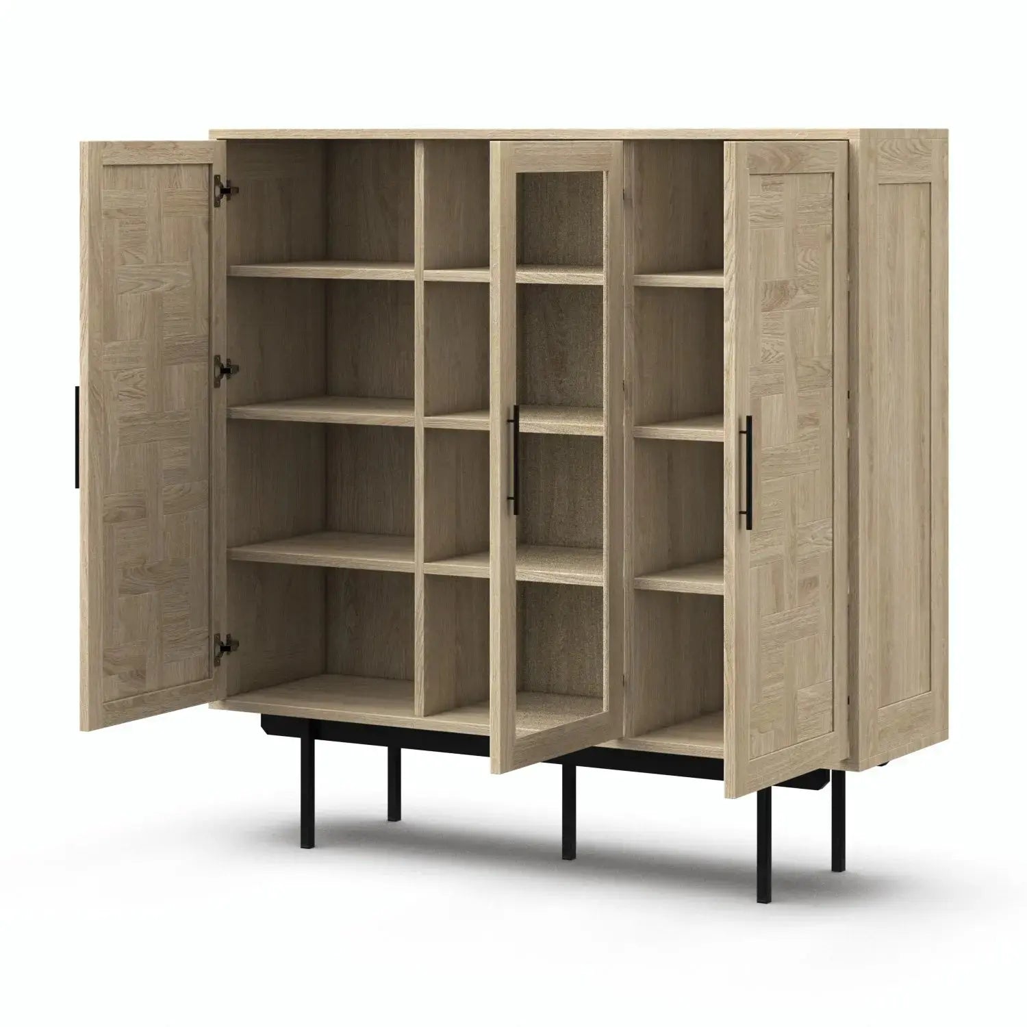 Veneto Italia Cabinets Biwa Highboard with Patterned Doors