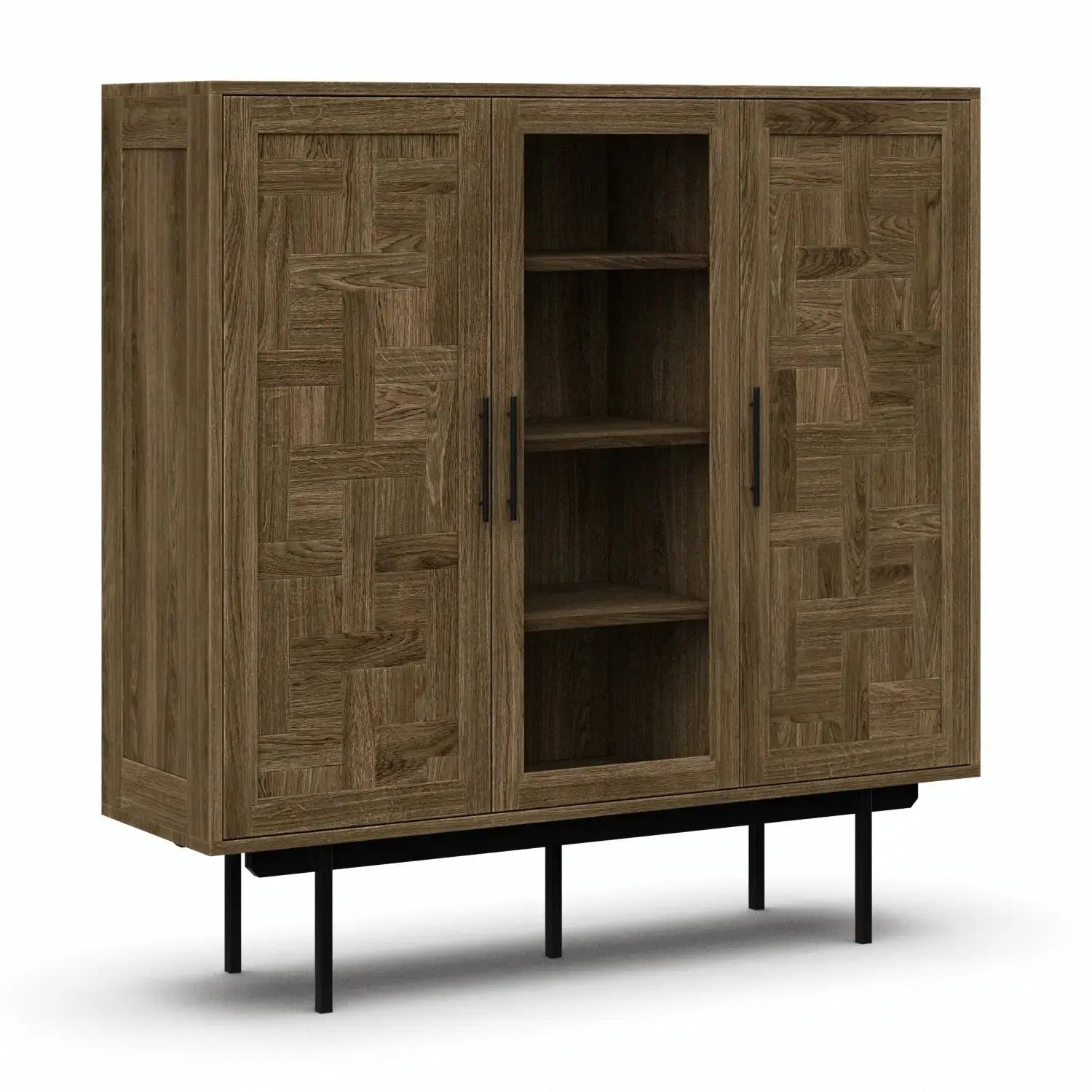 Veneto Italia Cabinets Biwa Highboard with Patterned Doors