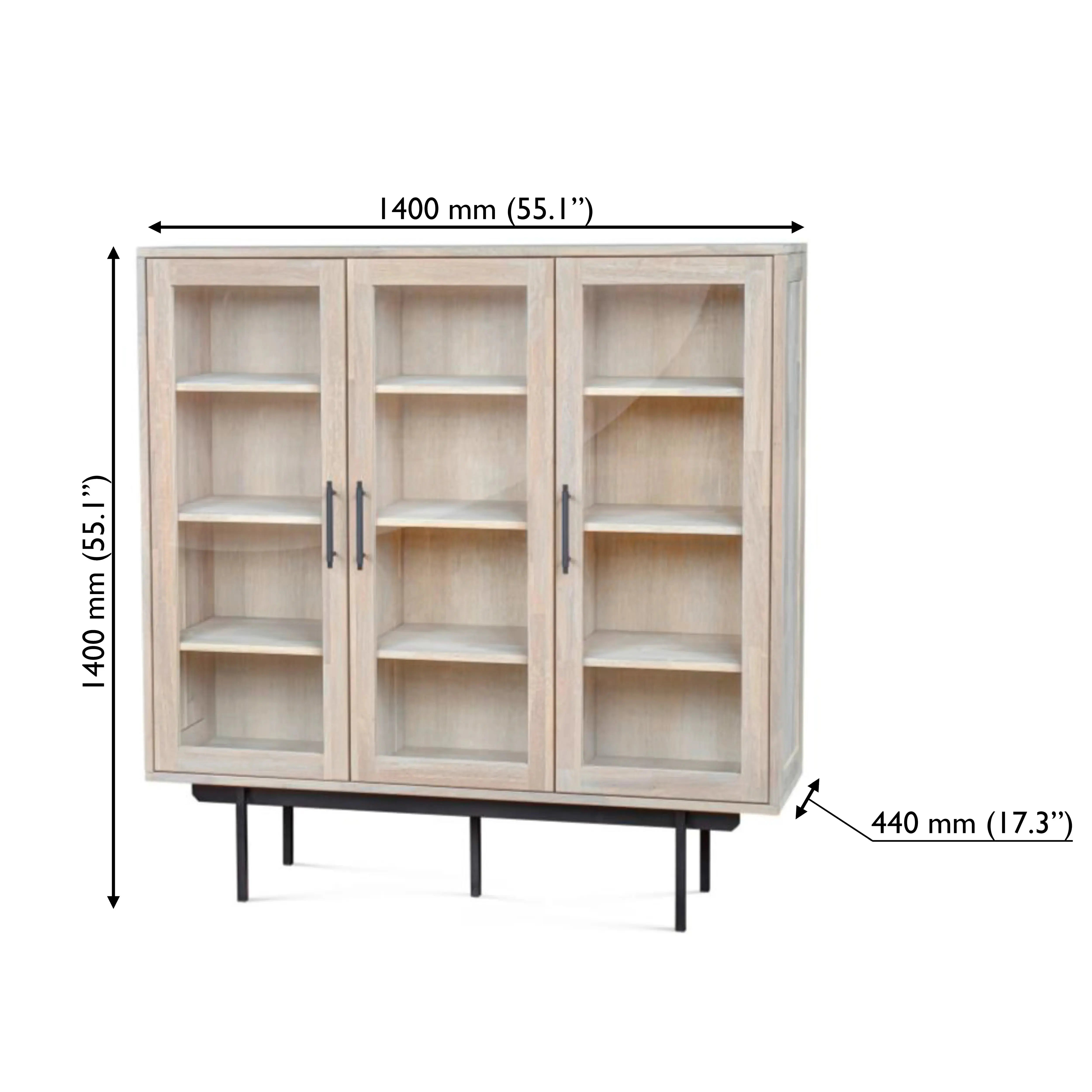 Veneto Italia Cabinets Biwa Highboard with Glass Doors