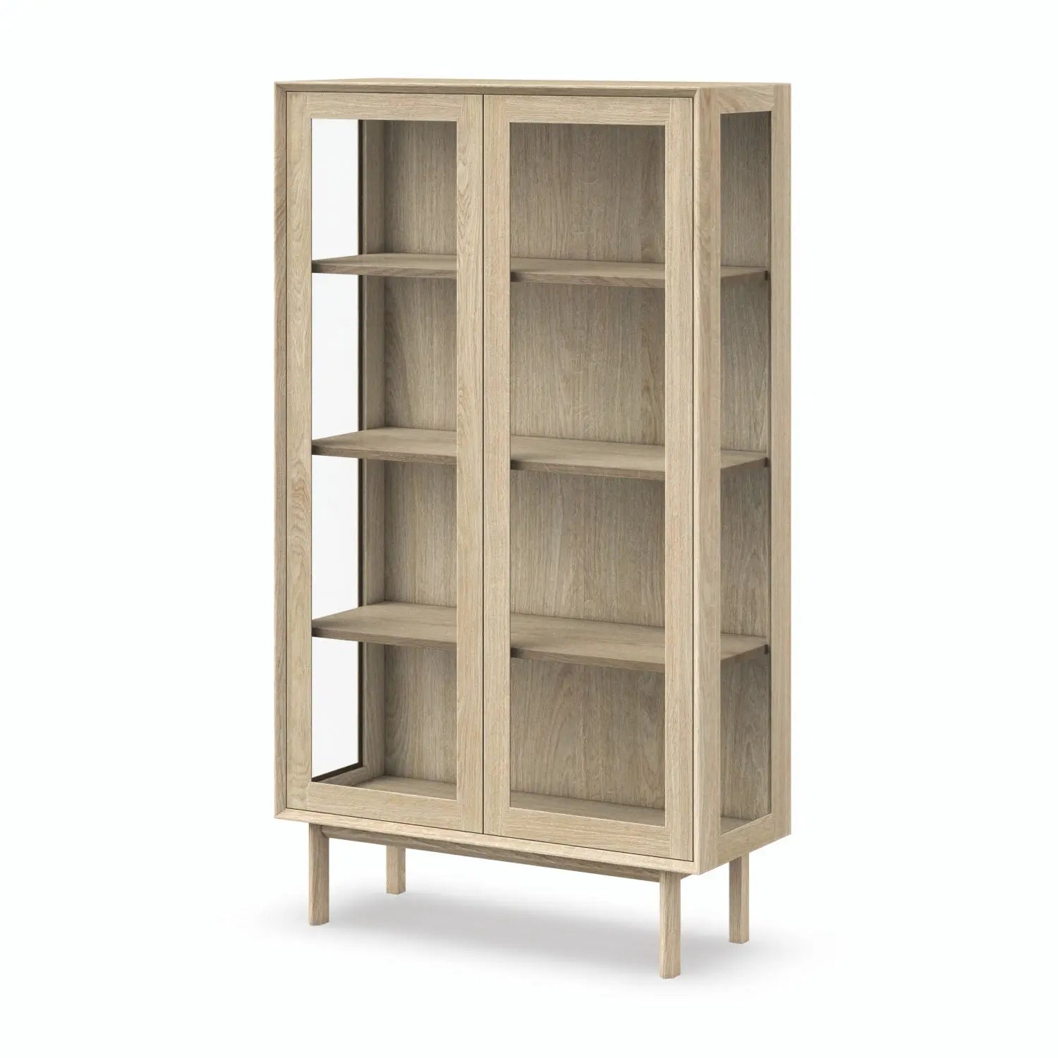 Veneto Italia Cabinets Kodama Glass Cabinet Two Doors – Solid Oak Storage