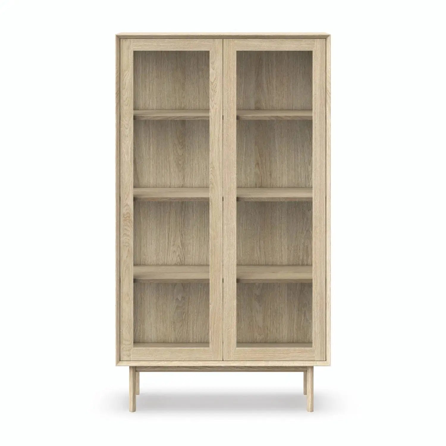 Veneto Italia Cabinets Kodama Glass Cabinet Two Doors – Solid Oak Storage