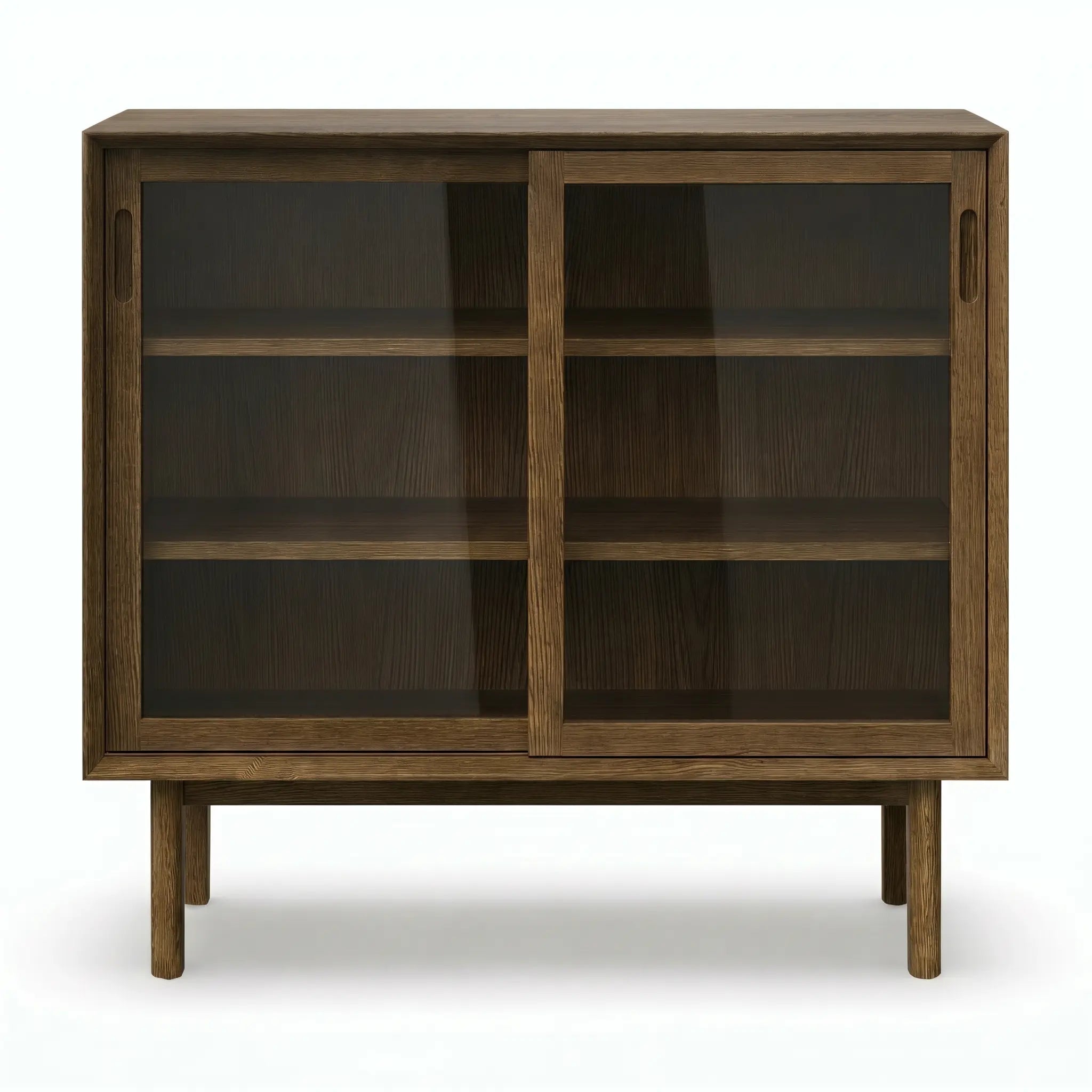 Veneto Italia Cabinets Kodama Glass Cabinet – Modern Oak Storage Cabinet with Glass Doors