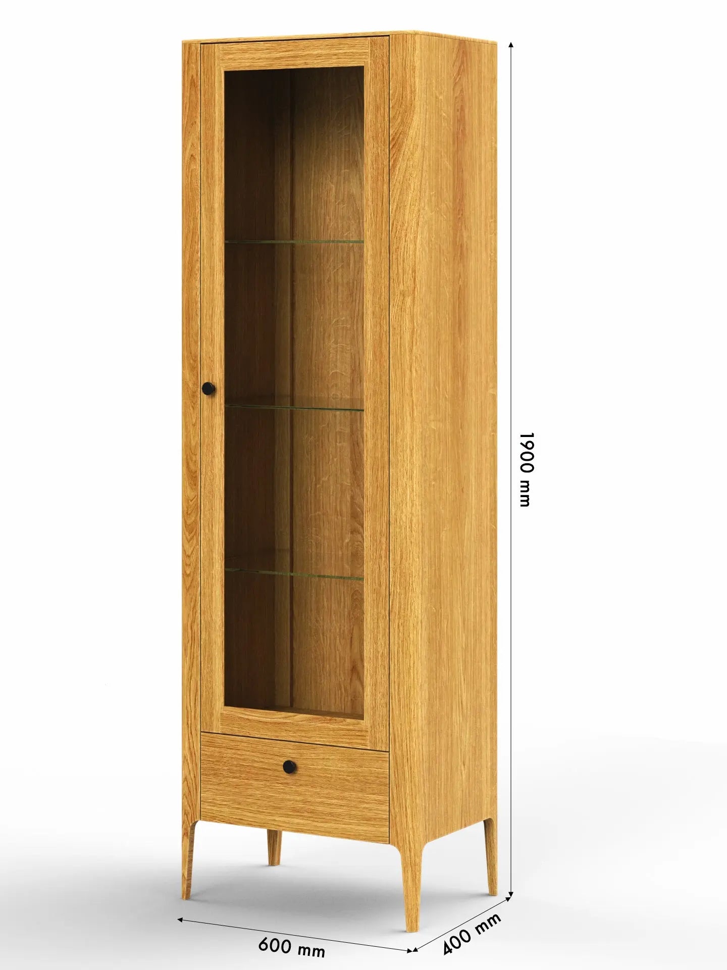 Veneto Italia Cabinets Müritz One Door Glass Cabinet