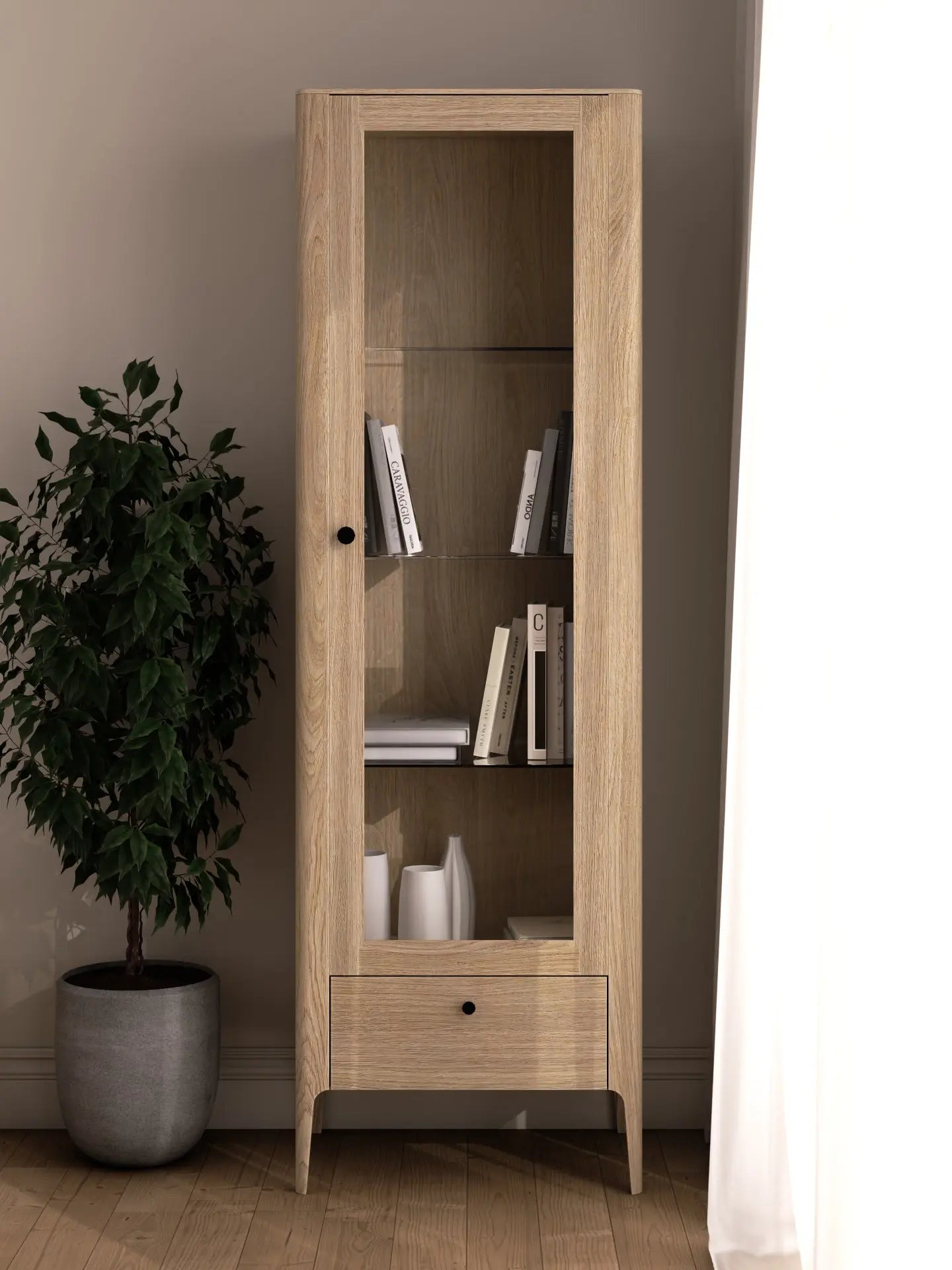 Veneto Italia Cabinets Müritz One Door Glass Cabinet