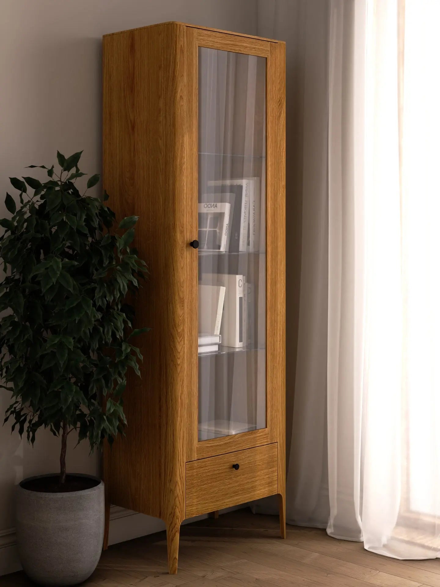 Veneto Italia Cabinets Müritz One Door Glass Cabinet