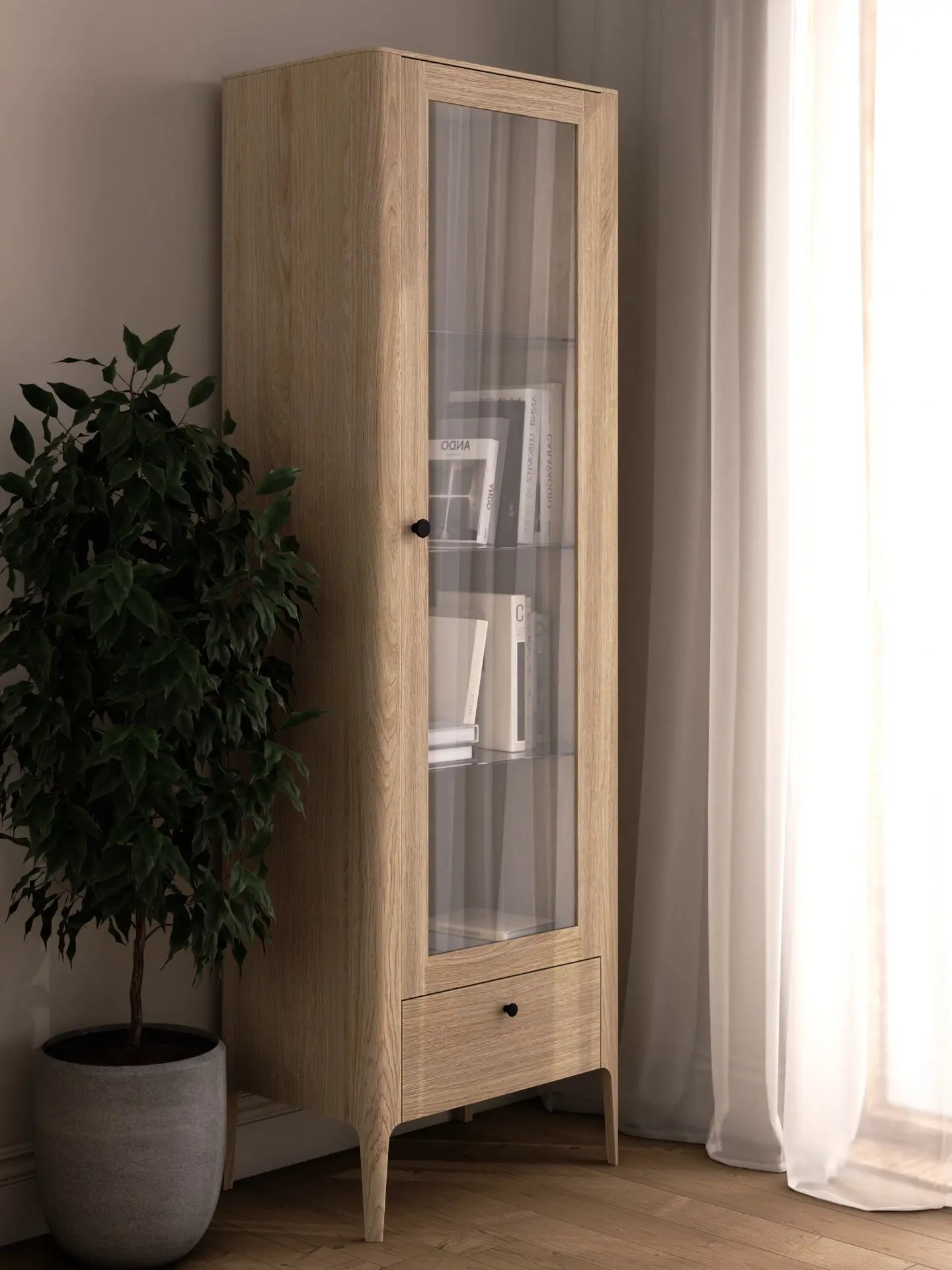 Veneto Italia Cabinets Müritz One Door Glass Cabinet