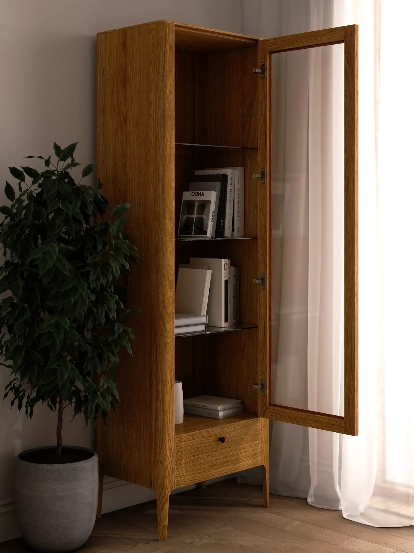 Veneto Italia Cabinets Müritz One Door Glass Cabinet