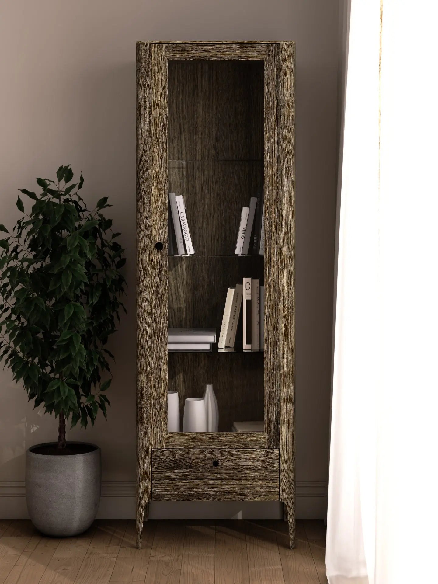 Veneto Italia Cabinets Müritz One Door Glass Cabinet