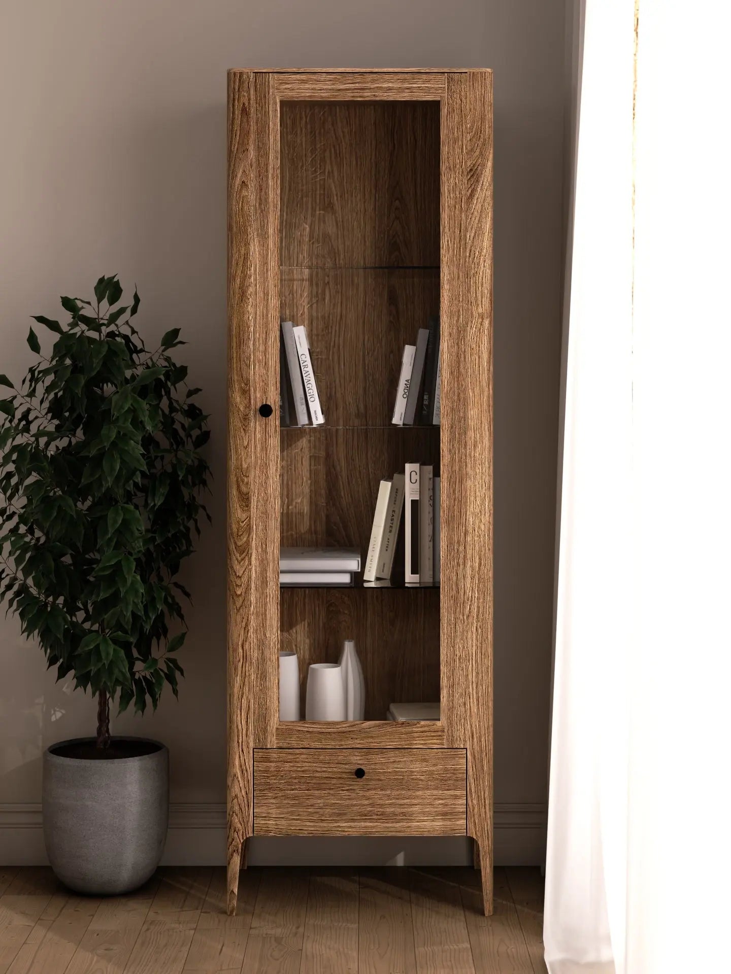 Veneto Italia Cabinets Müritz One Door Glass Cabinet