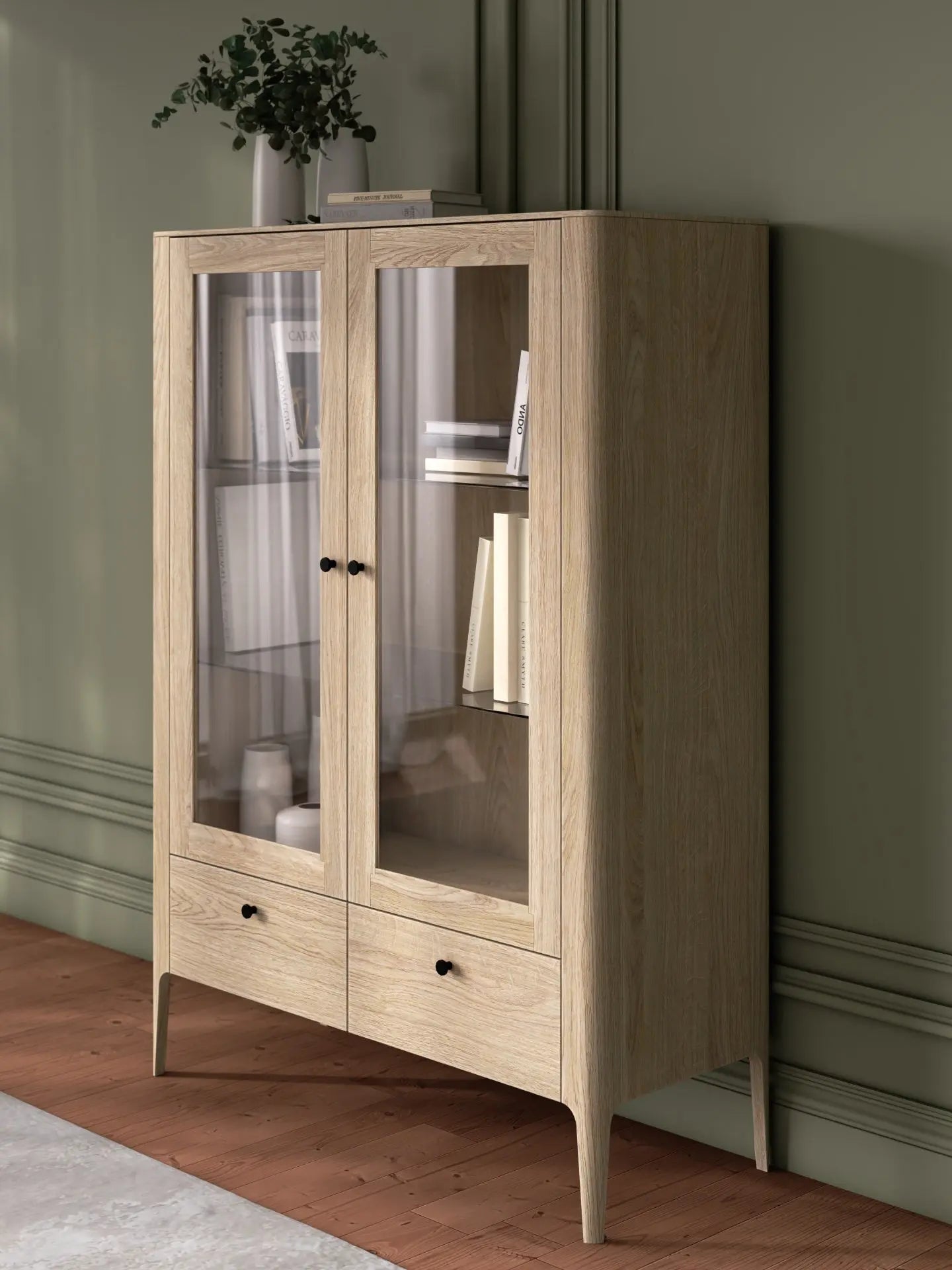 Veneto Italia Cabinets Müritz Two Doors Glass Cabinet / Highboard