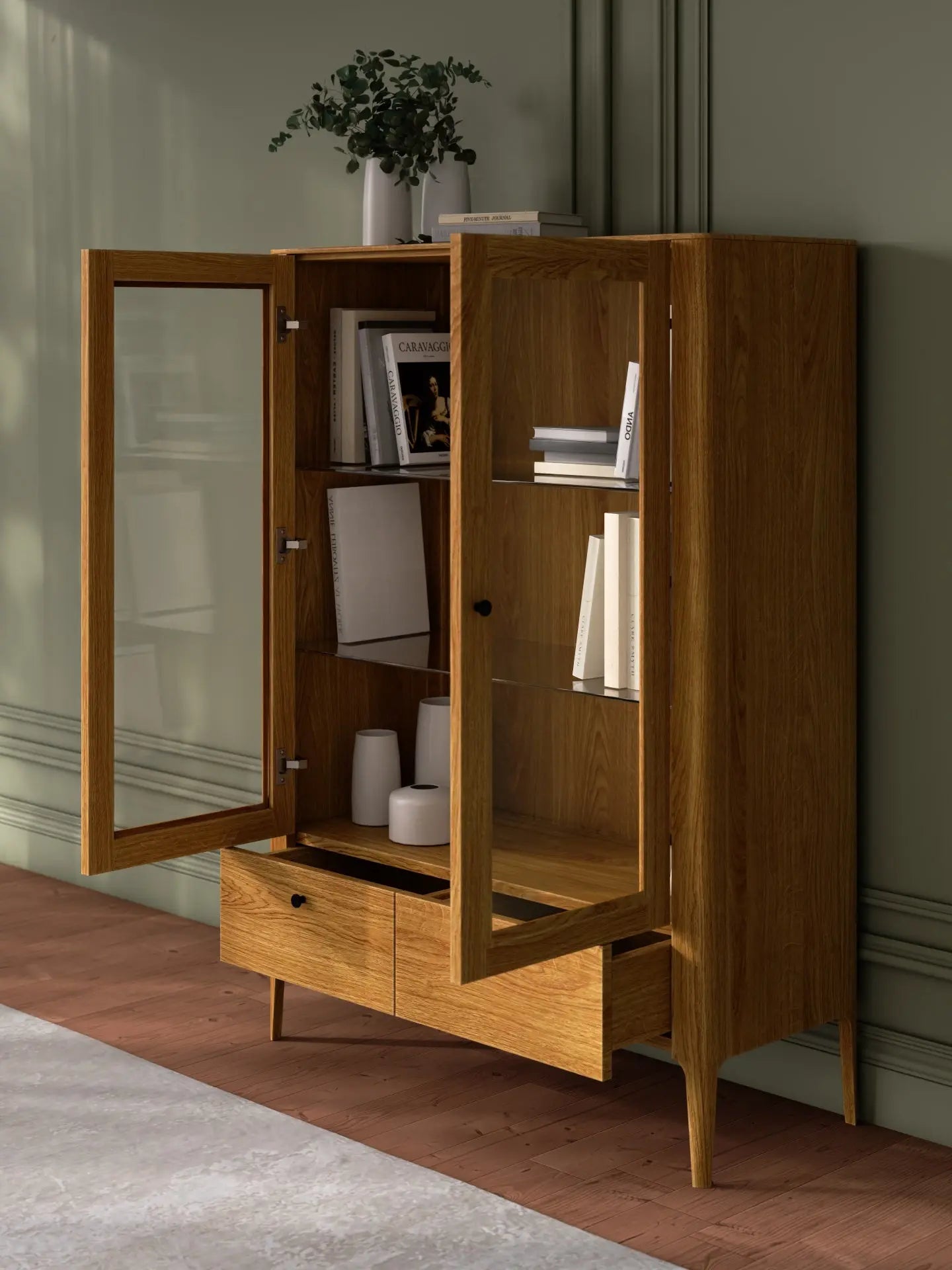 Veneto Italia Cabinets Müritz Two Doors Glass Cabinet / Highboard