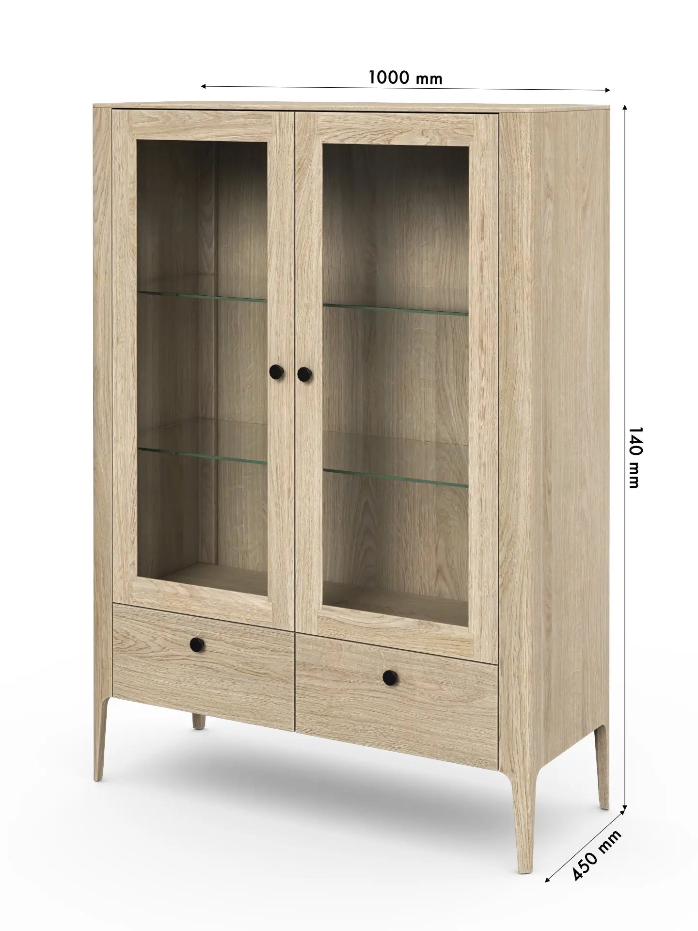 Veneto Italia Cabinets Müritz Two Doors Glass Cabinet / Highboard