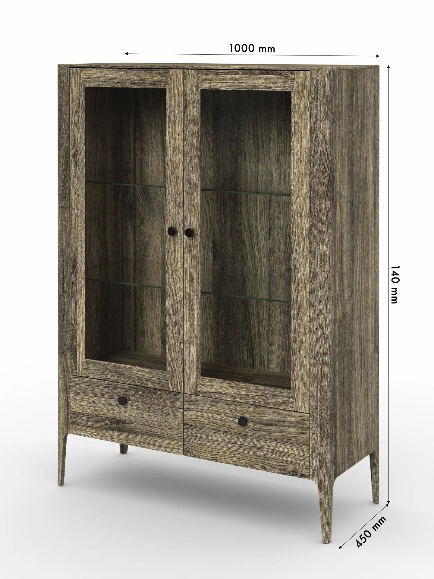 Veneto Italia Cabinets Müritz Two Doors Glass Cabinet / Highboard