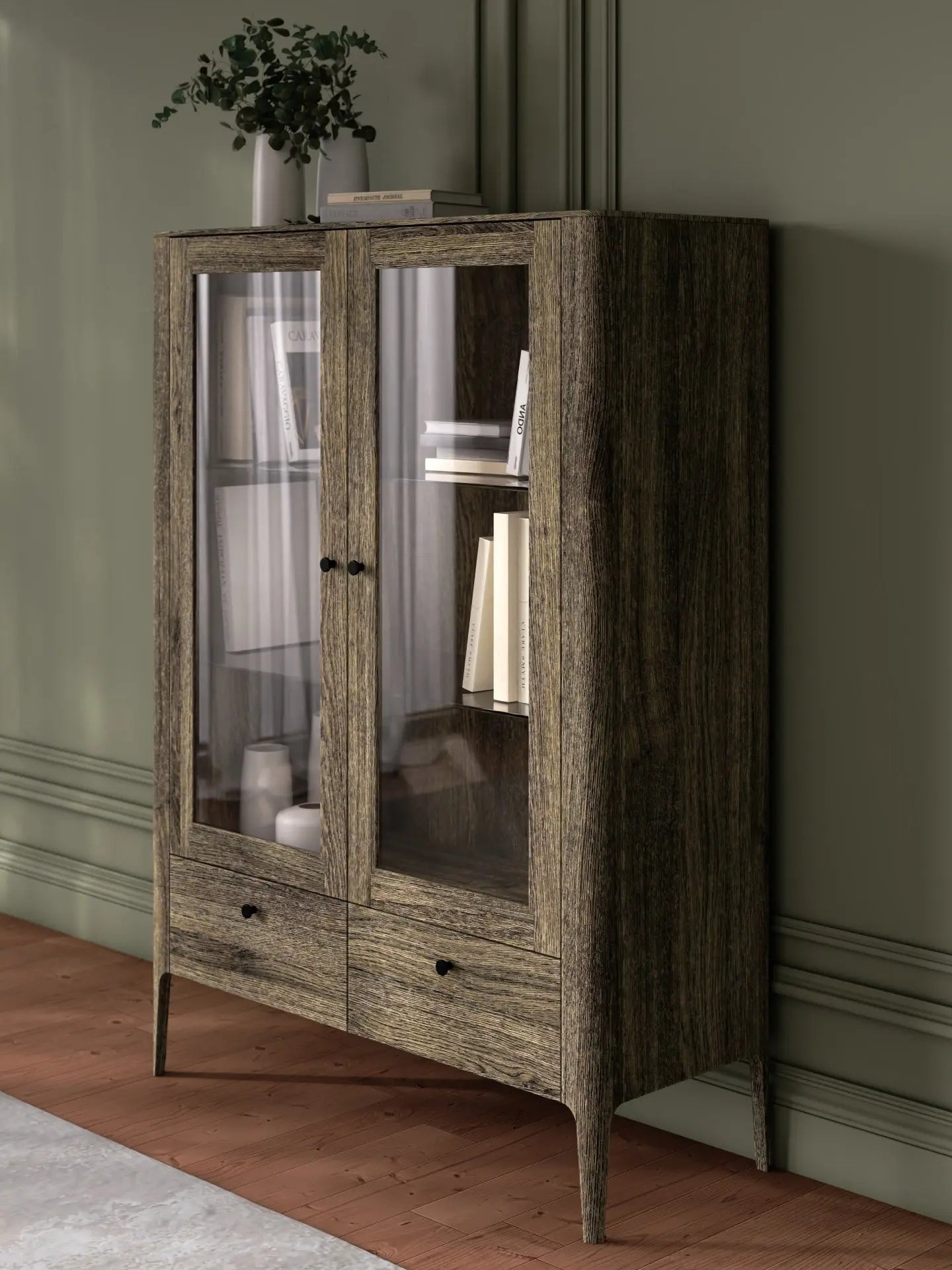 Veneto Italia Cabinets Müritz Two Doors Glass Cabinet / Highboard