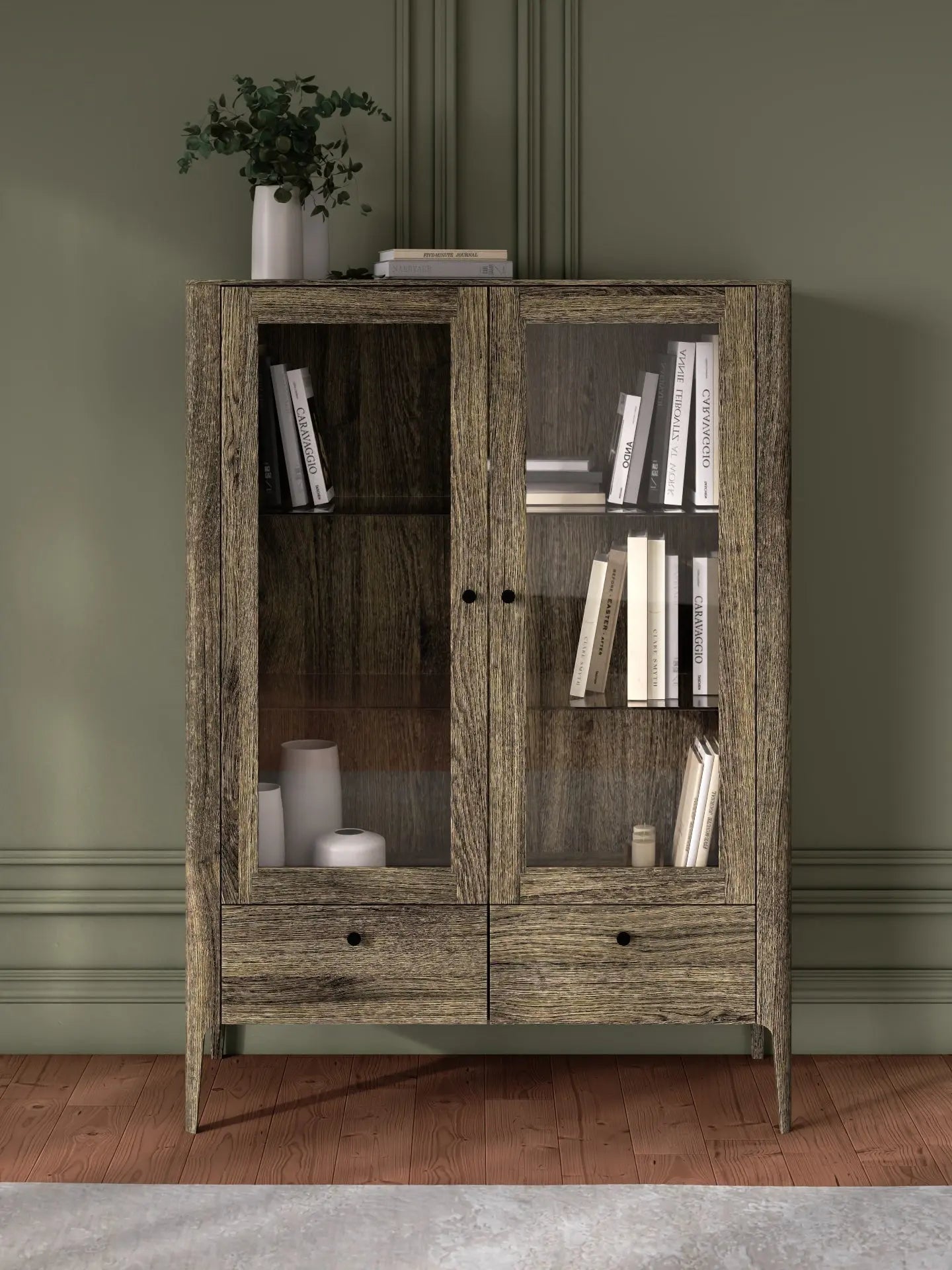Veneto Italia Cabinets Müritz Two Doors Glass Cabinet / Highboard