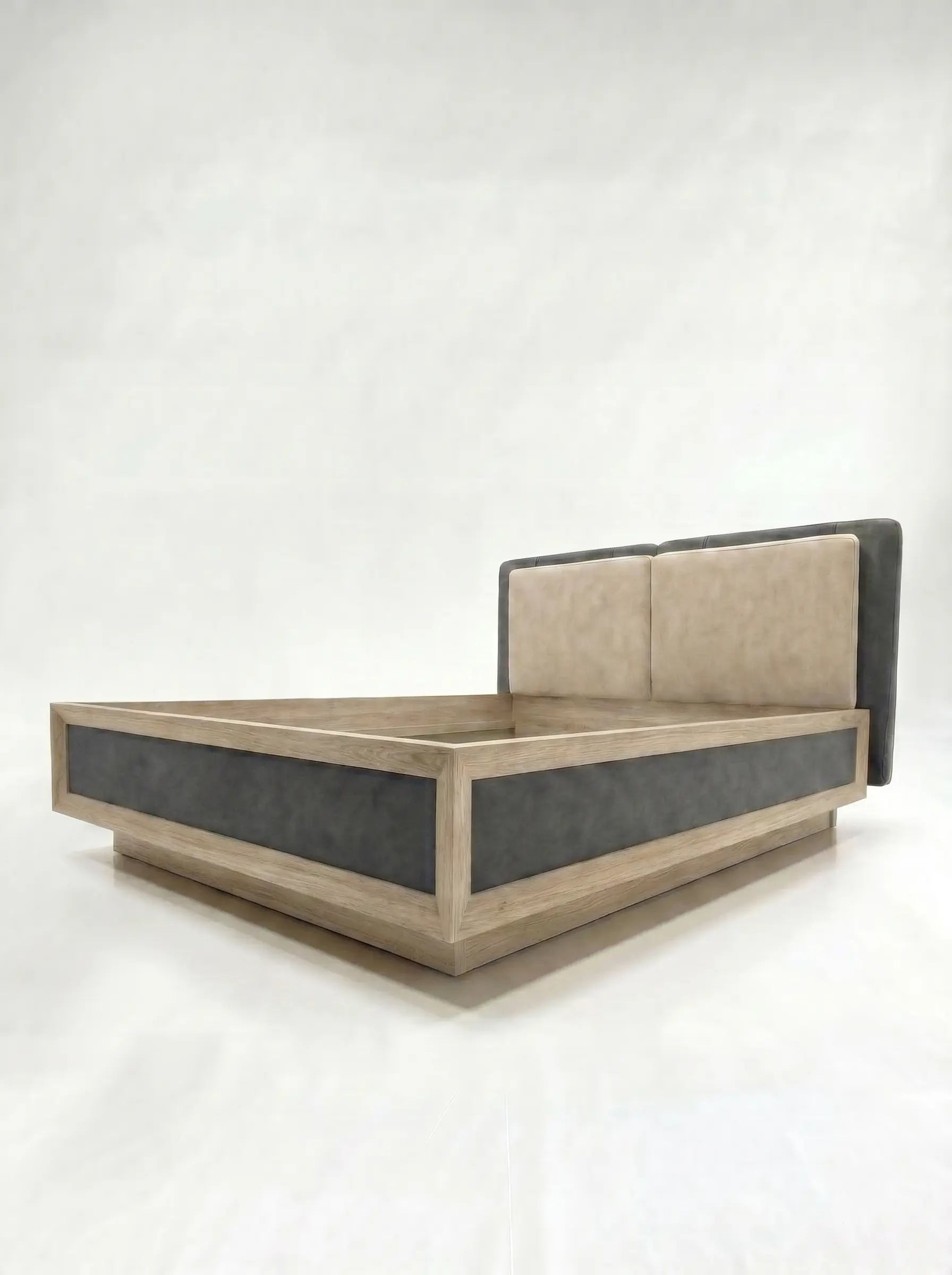 Veneto Italia  Discover Kodama Bed – Natural Oak Bed with Soft Upholstered Details