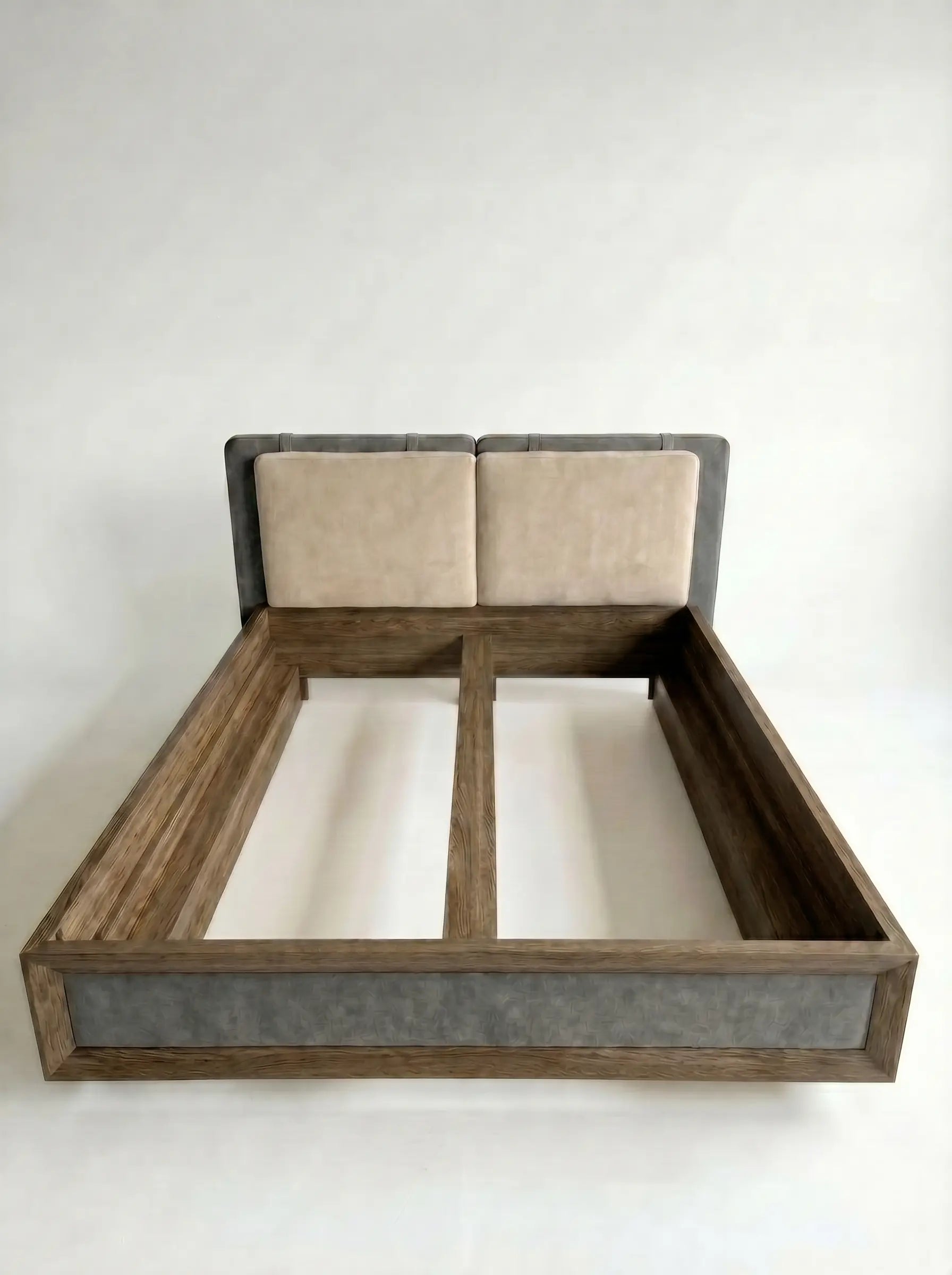 Veneto Italia  Discover Kodama Bed – Natural Oak Bed with Soft Upholstered Details
