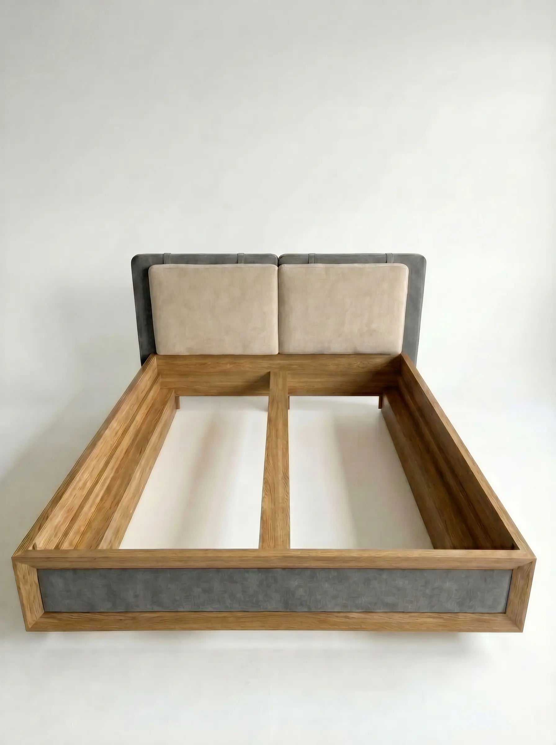 Veneto Italia  Discover Kodama Bed – Natural Oak Bed with Soft Upholstered Details