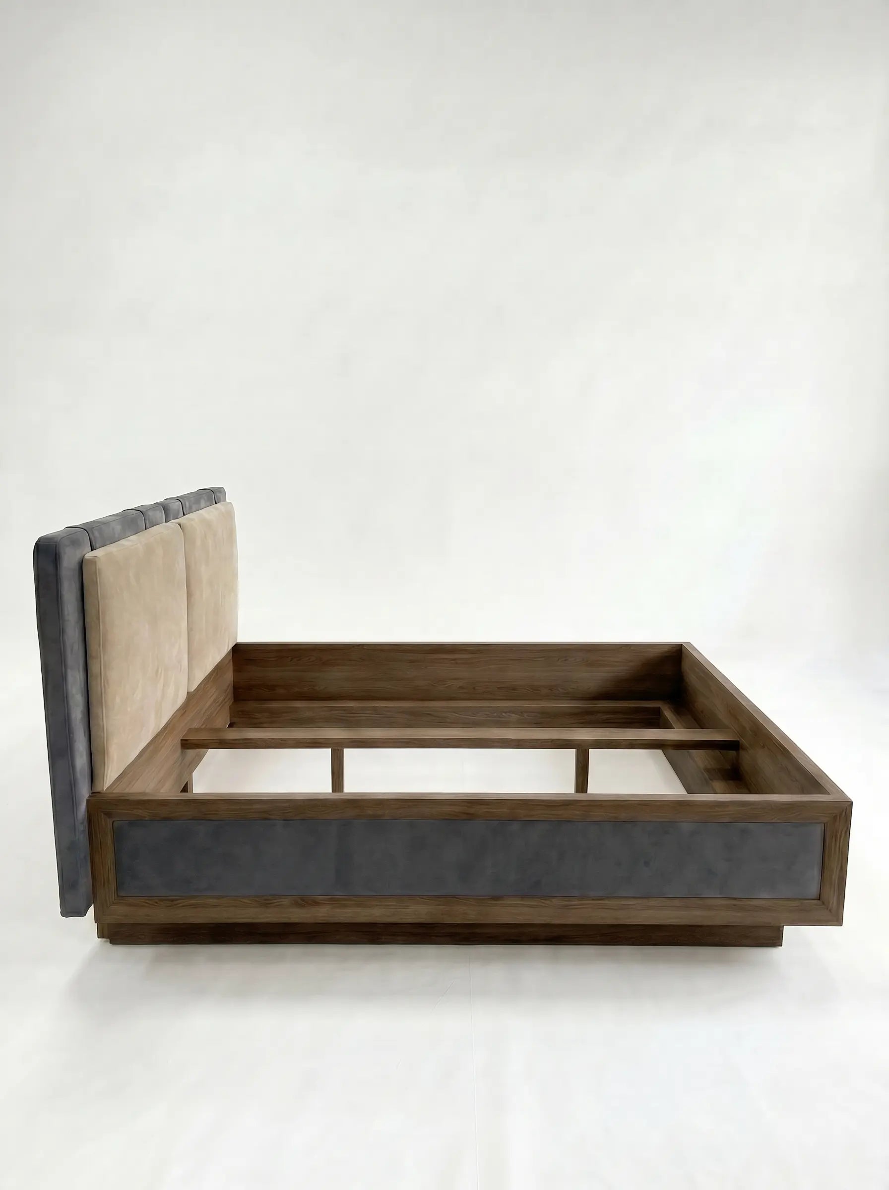 Veneto Italia  Discover Kodama Bed – Natural Oak Bed with Soft Upholstered Details