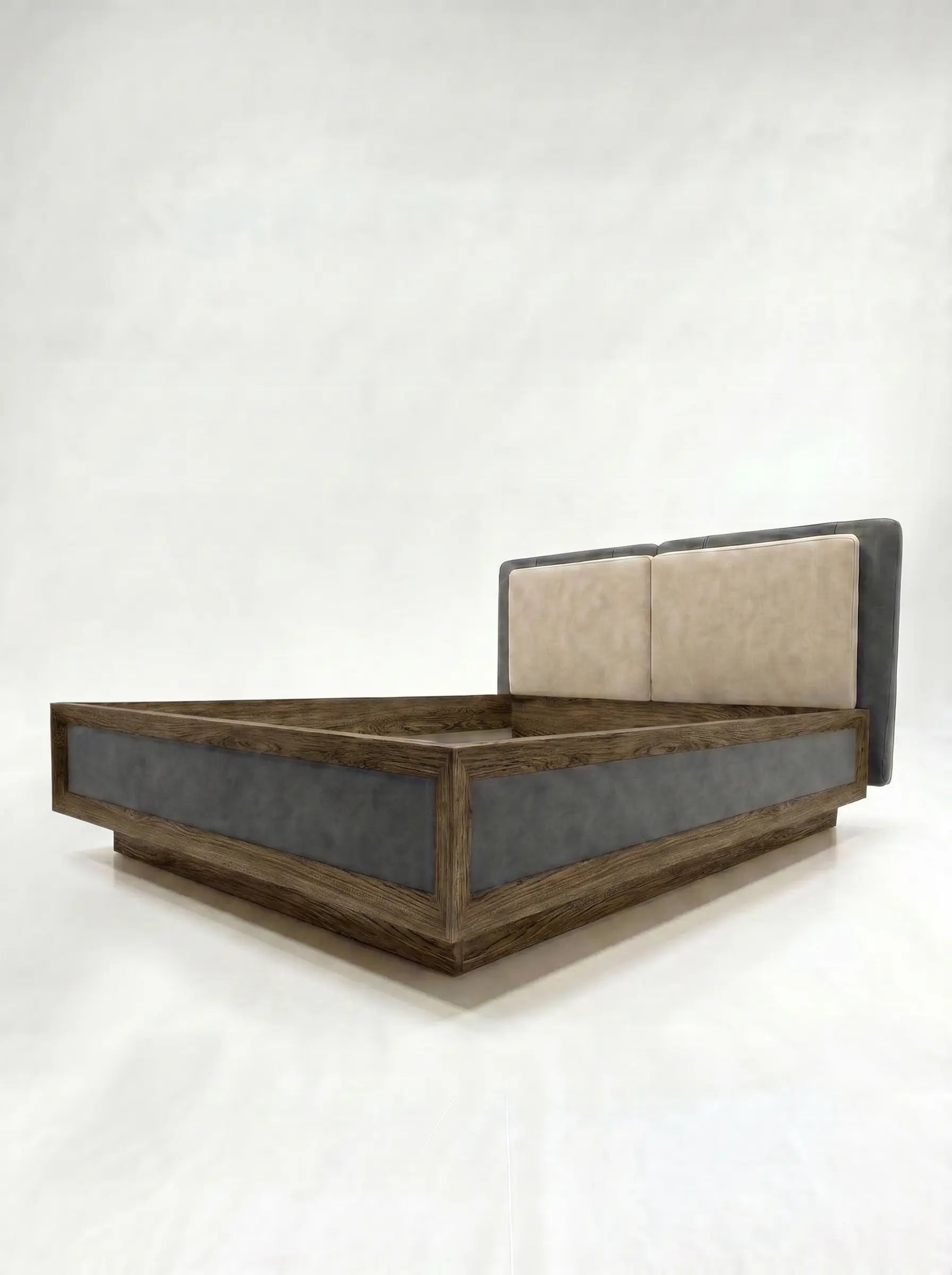Veneto Italia  Discover Kodama Bed – Natural Oak Bed with Soft Upholstered Details