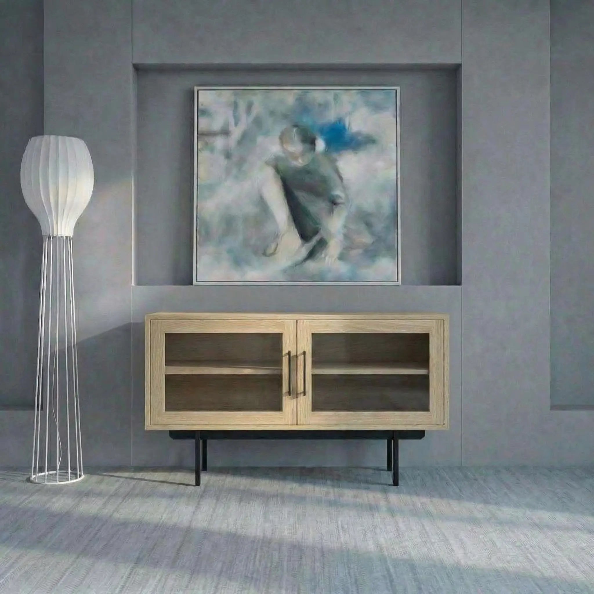 Veneto Italia Sideboards Biwa Short Sideboard with Glass Doors