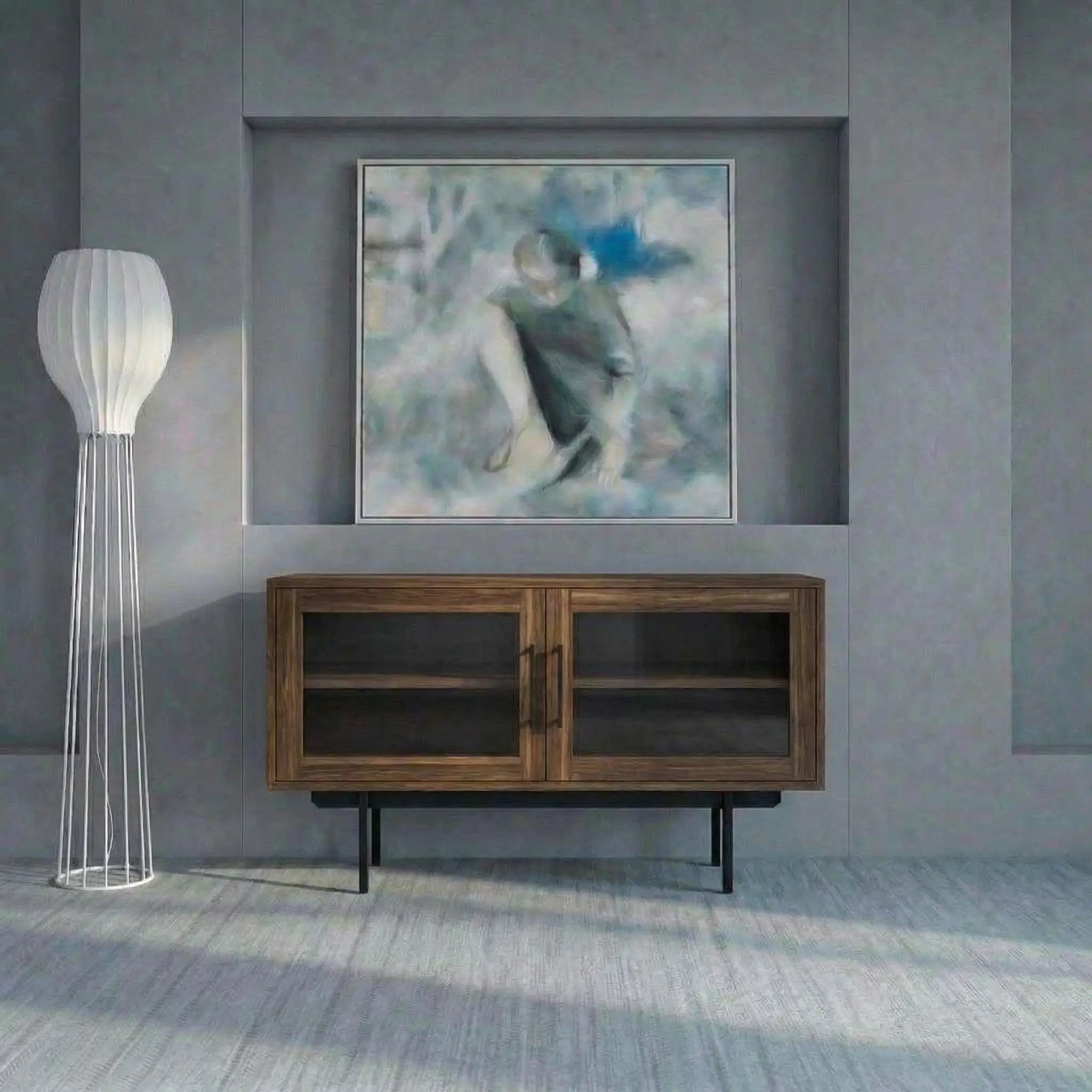 Veneto Italia Sideboards Biwa Short Sideboard with Glass Doors