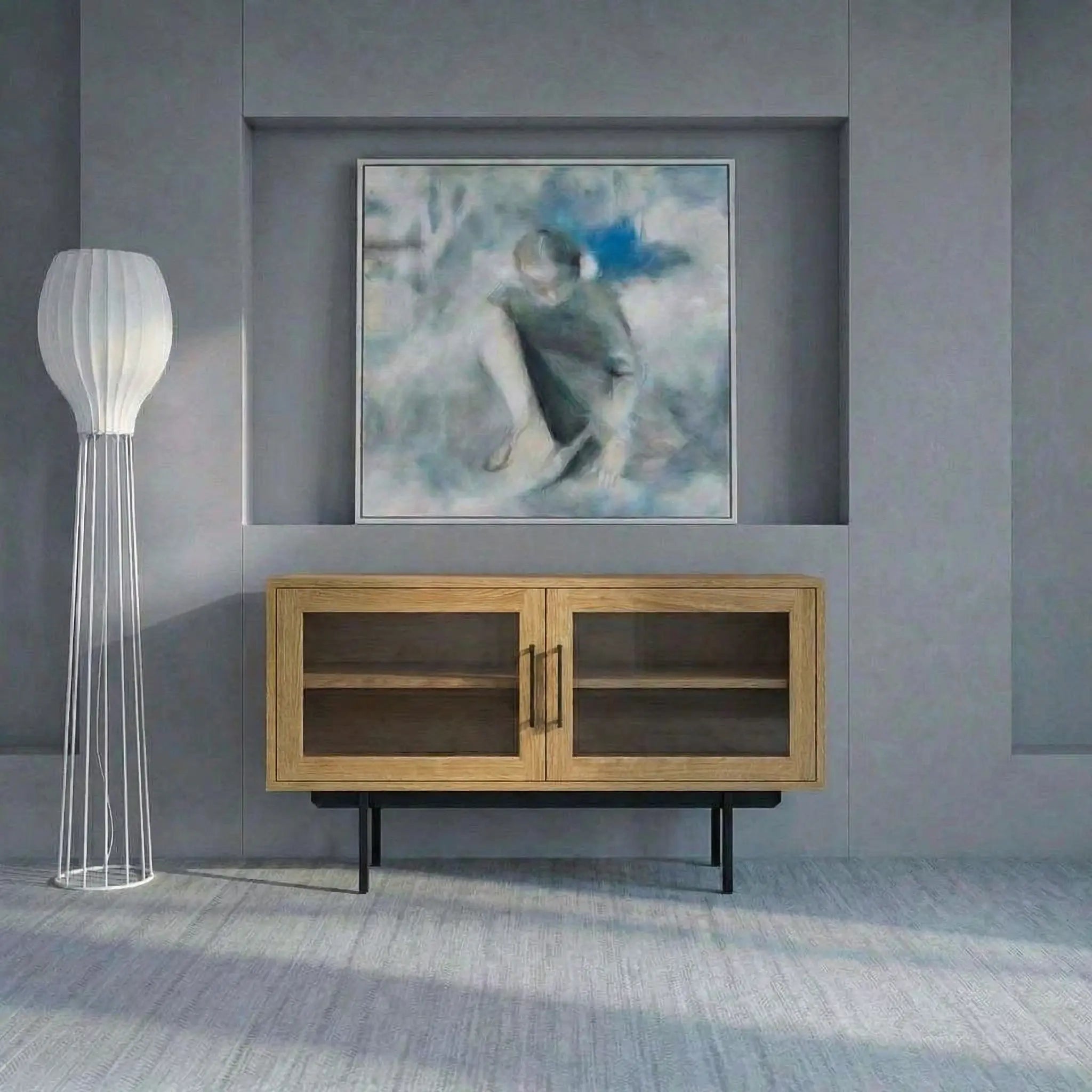 Veneto Italia Sideboards Biwa Short Sideboard with Glass Doors