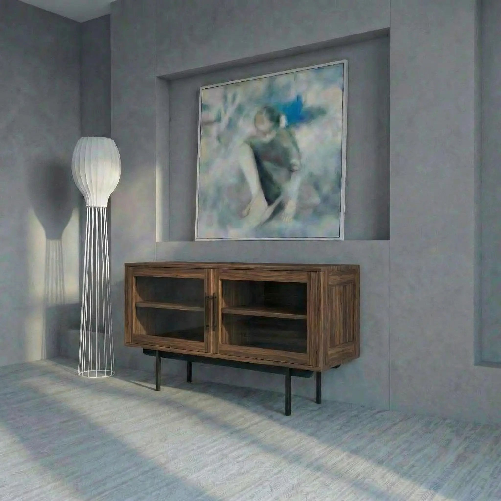 Veneto Italia Sideboards Biwa Short Sideboard with Glass Doors