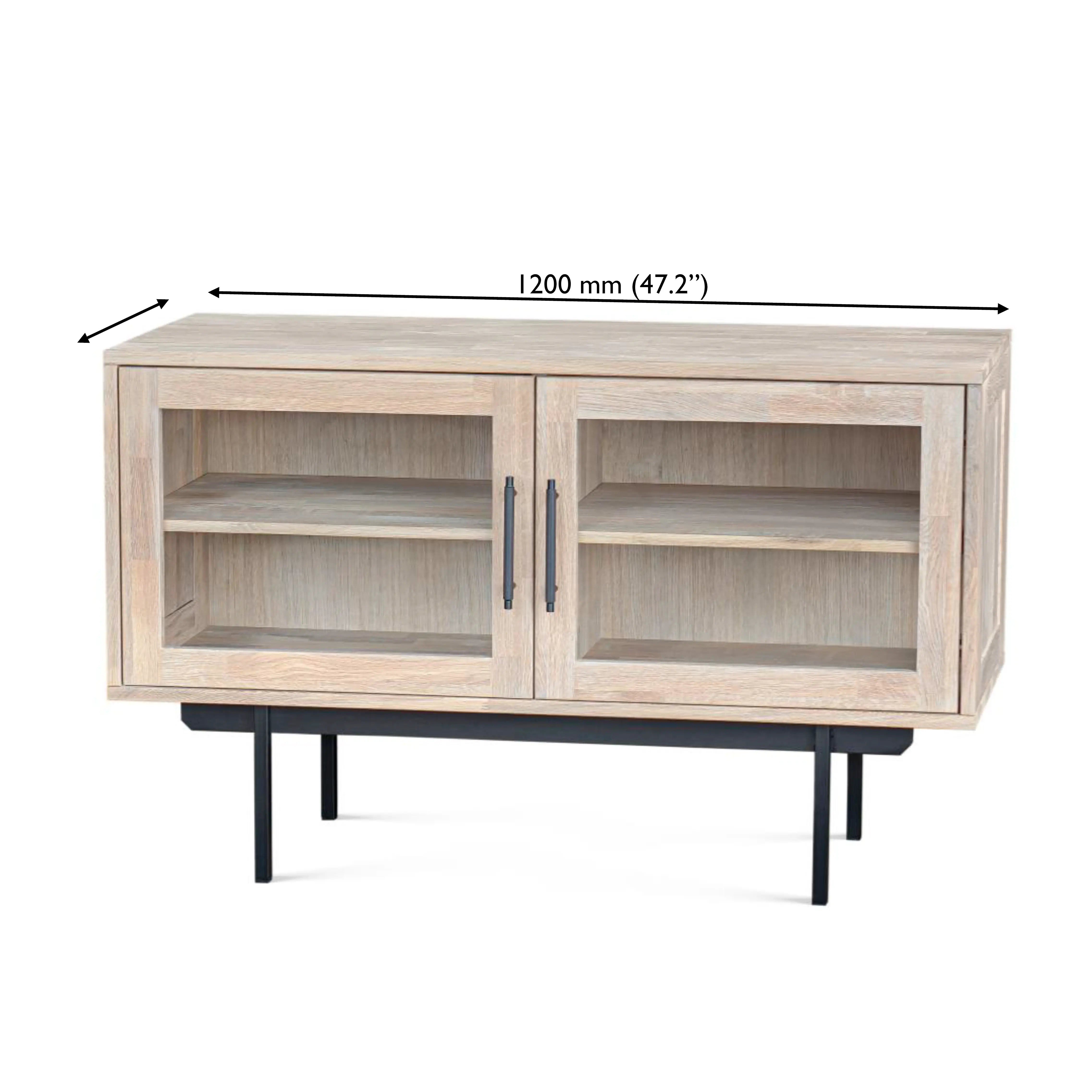 Veneto Italia Sideboards Biwa Short Sideboard with Glass Doors