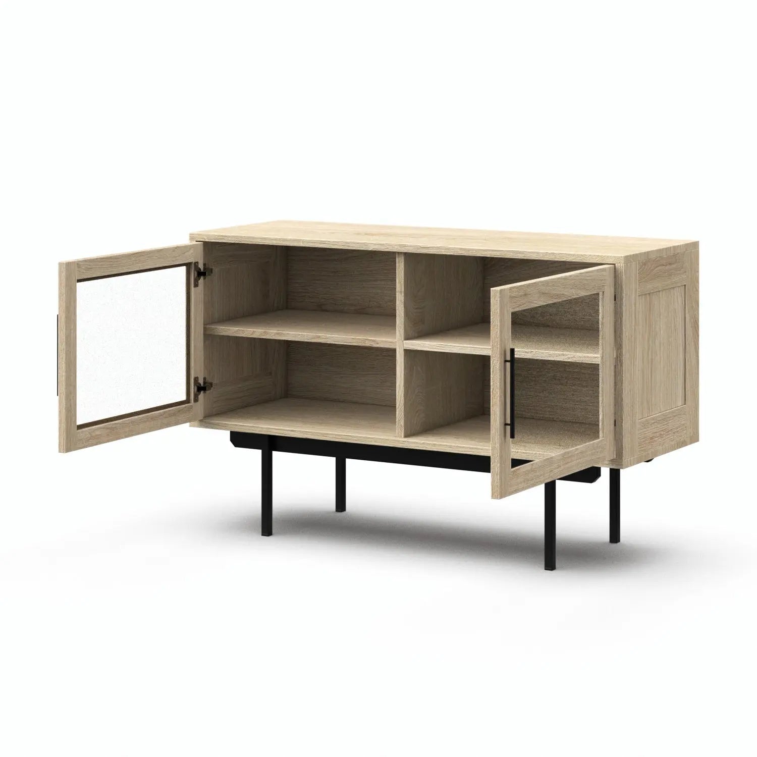 Veneto Italia Sideboards Biwa Short Sideboard with Glass Doors