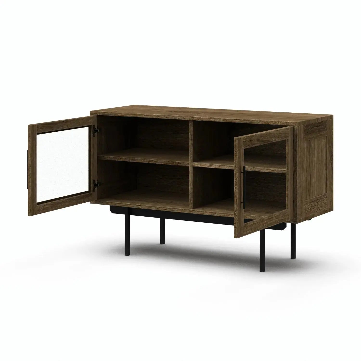 Veneto Italia Sideboards Biwa Short Sideboard with Glass Doors