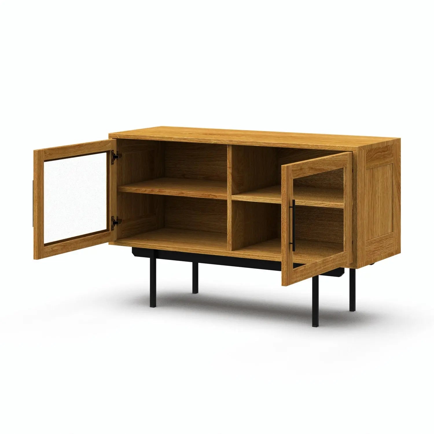 Veneto Italia Sideboards Biwa Short Sideboard with Glass Doors
