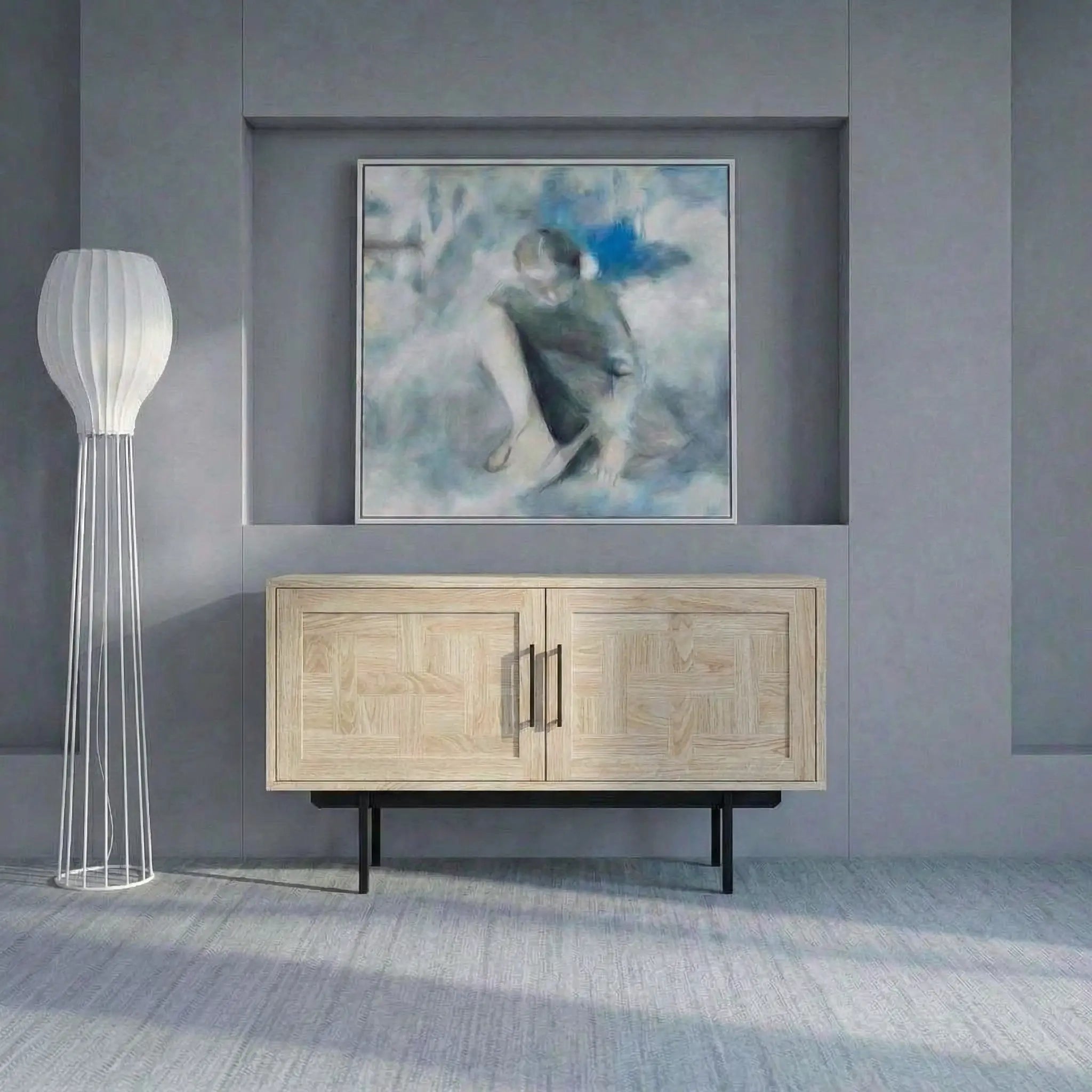 Veneto Italia Sideboards Biwa Short Sideboard with Patterned Doors