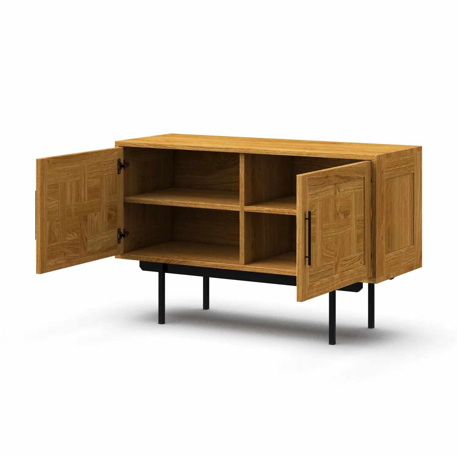 Veneto Italia Sideboards Biwa Short Sideboard with Patterned Doors