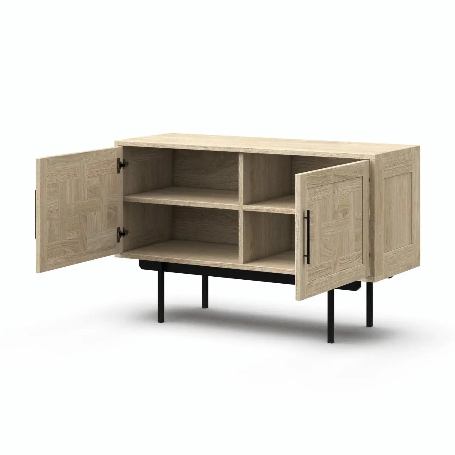 Veneto Italia Sideboards Biwa Short Sideboard with Patterned Doors