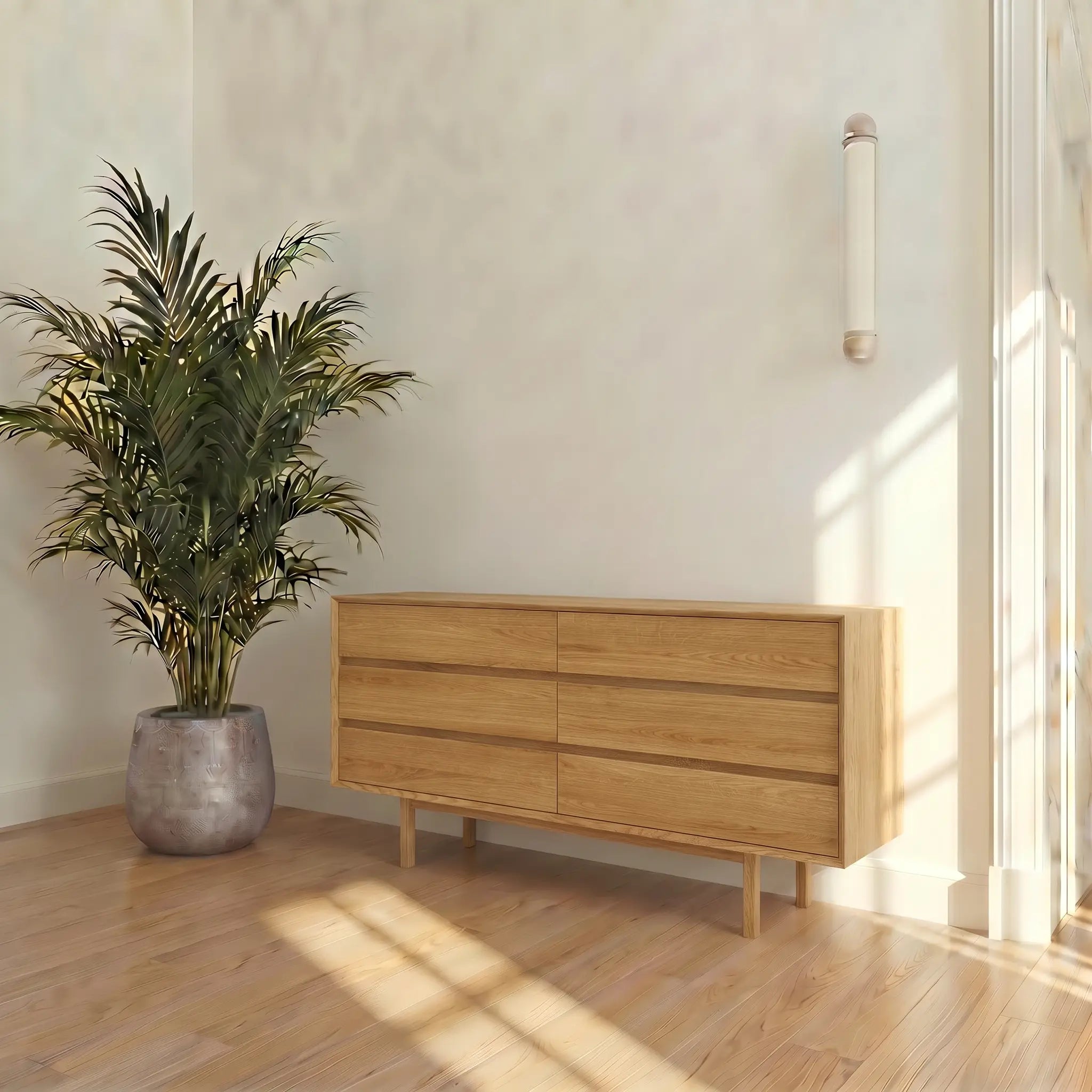 Veneto Italia Sideboards Discover Kodama Chest of Drawers – Natural Oak Storage Cabinet with Spacious Drawers