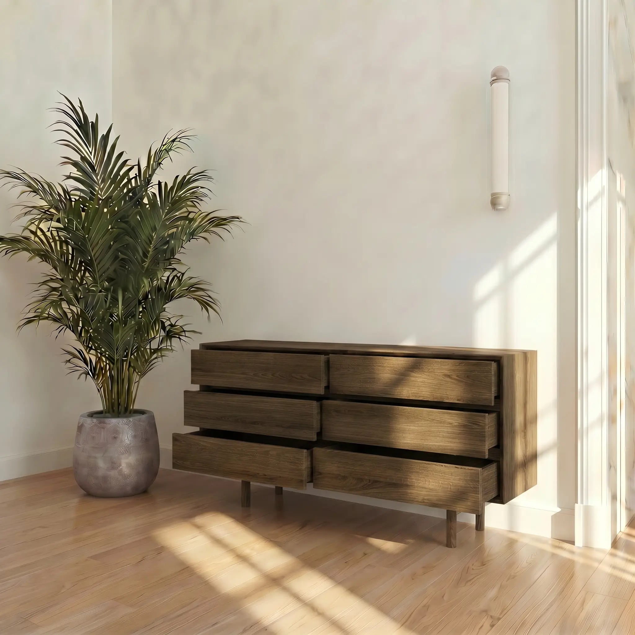 Veneto Italia Sideboards Discover Kodama Chest of Drawers – Natural Oak Storage Cabinet with Spacious Drawers